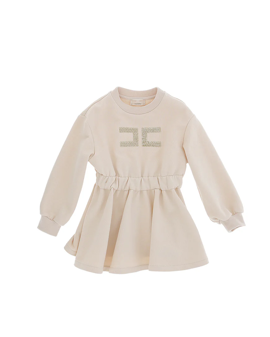 Elisabetta Franchi La Mia Bambina Abito Rosa con Logo in Strass per Neonate