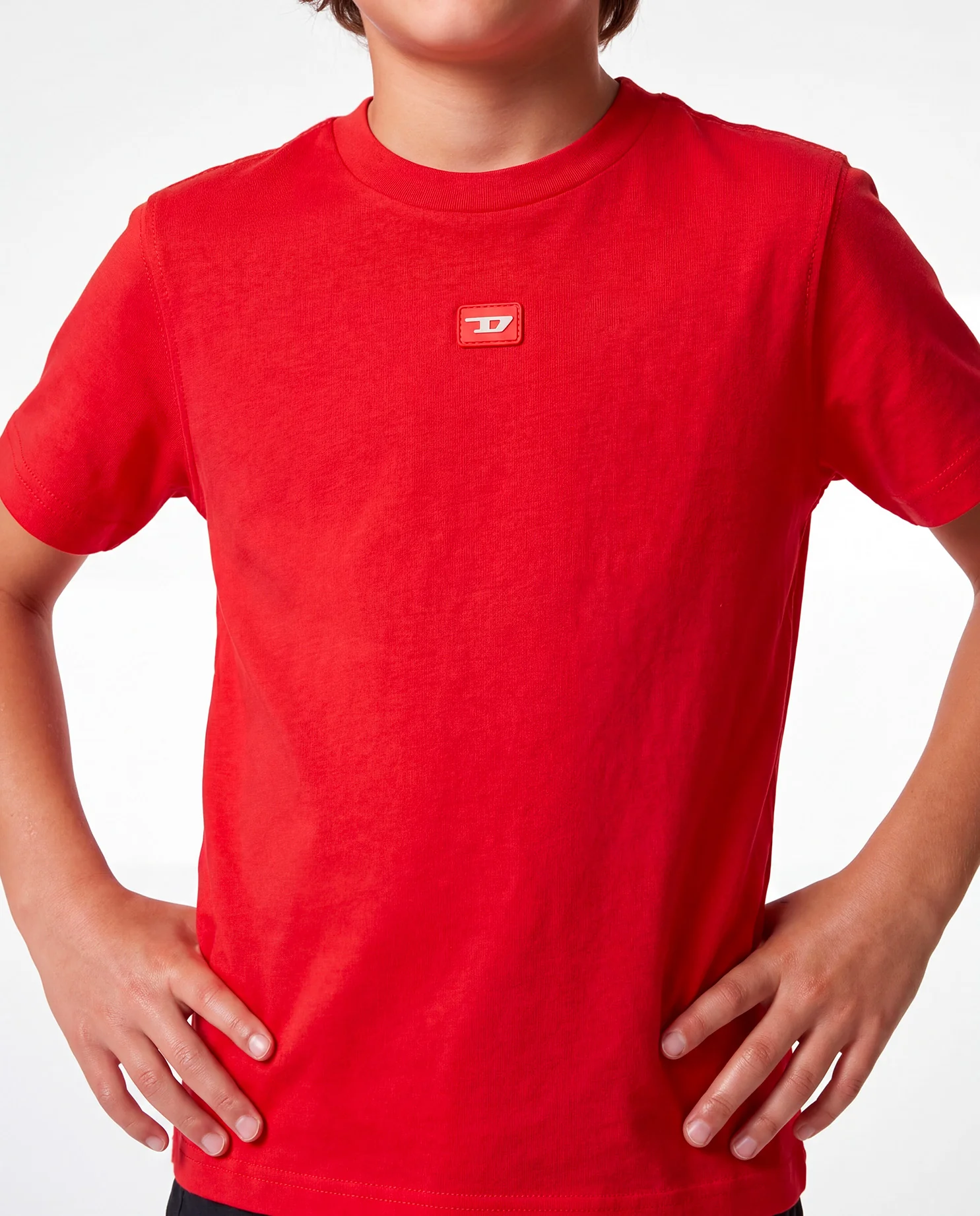 Diesel Kids T-shirt Rossa con Ricamo Logo Unisex Bambini