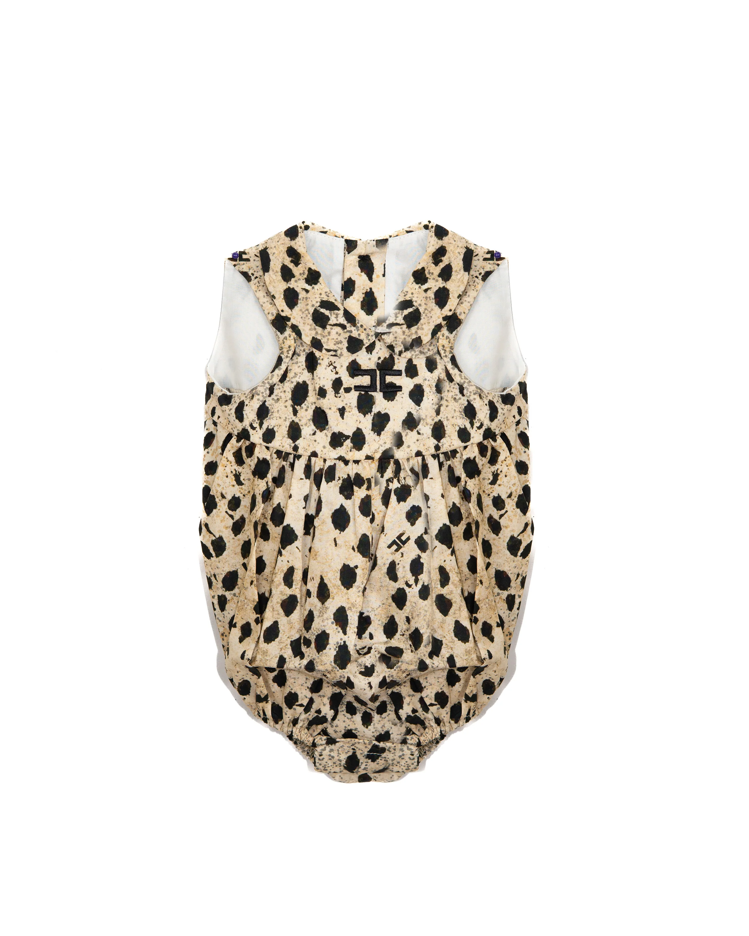 Elisabetta Franchi La Mia Bambina Pagliaccetto Leopardato con Logo per neonate