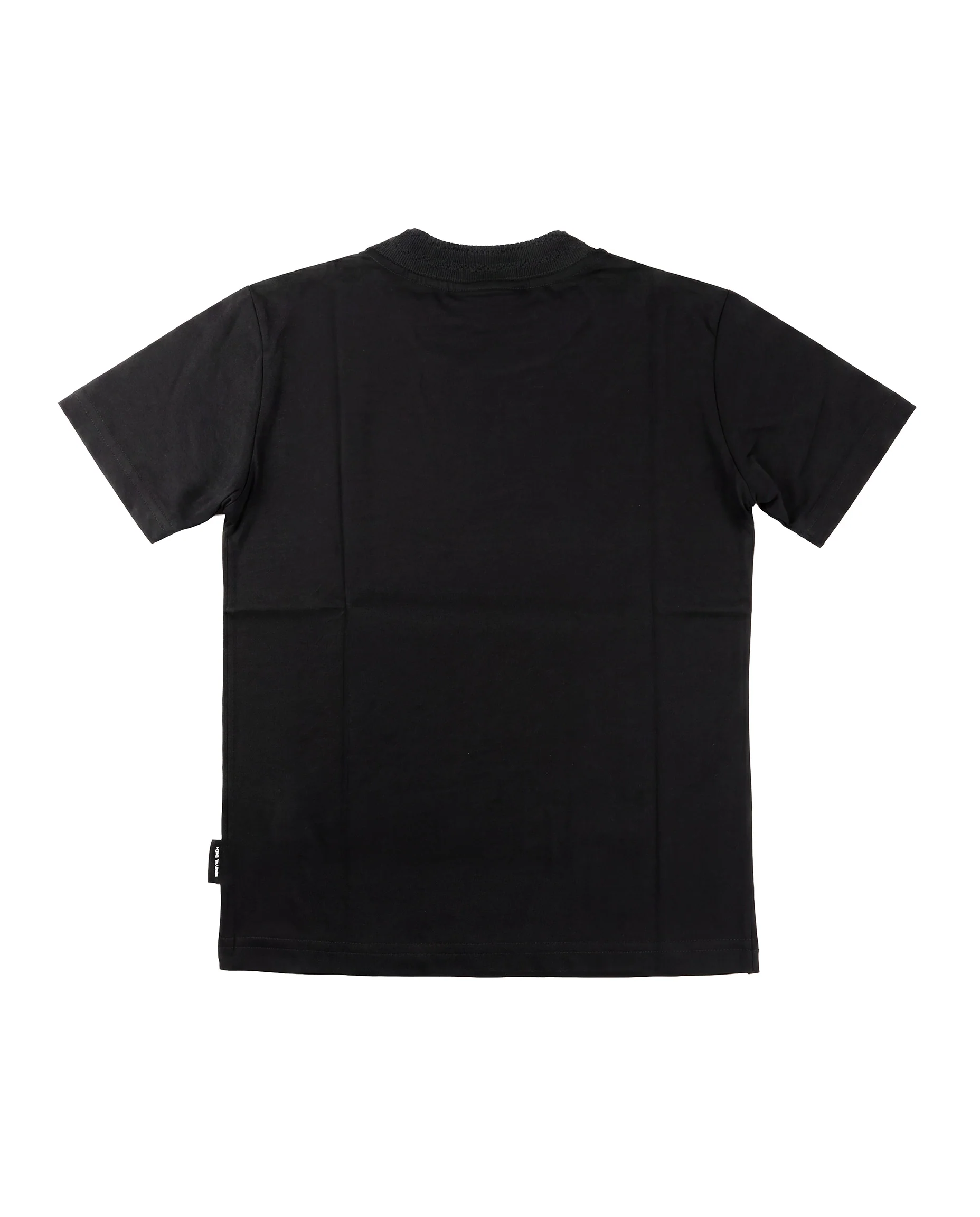 Yes London Kids T-Shirt Nero con Colletto Ricamato per Bambini