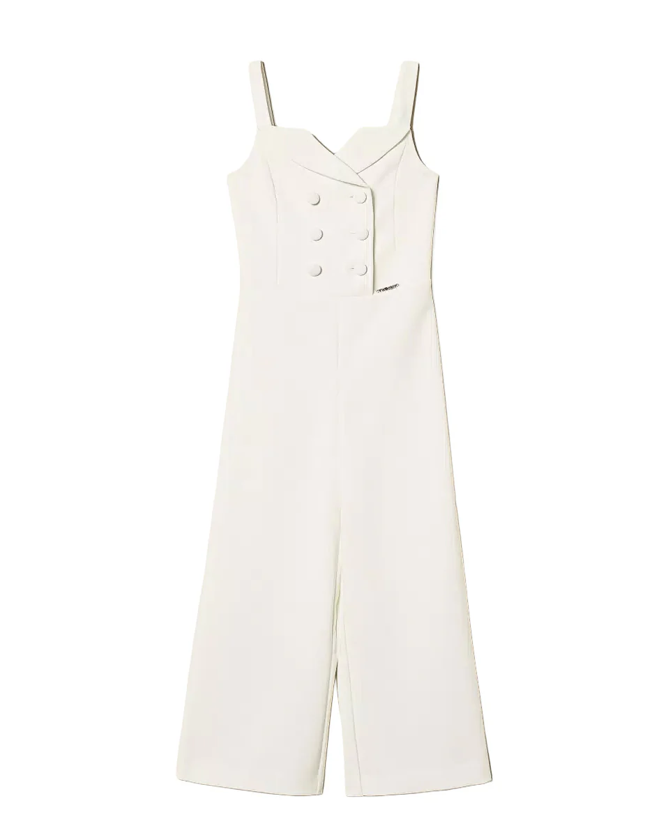 Twinset Kids Tuta Off-White Doppiopetto per Bambine