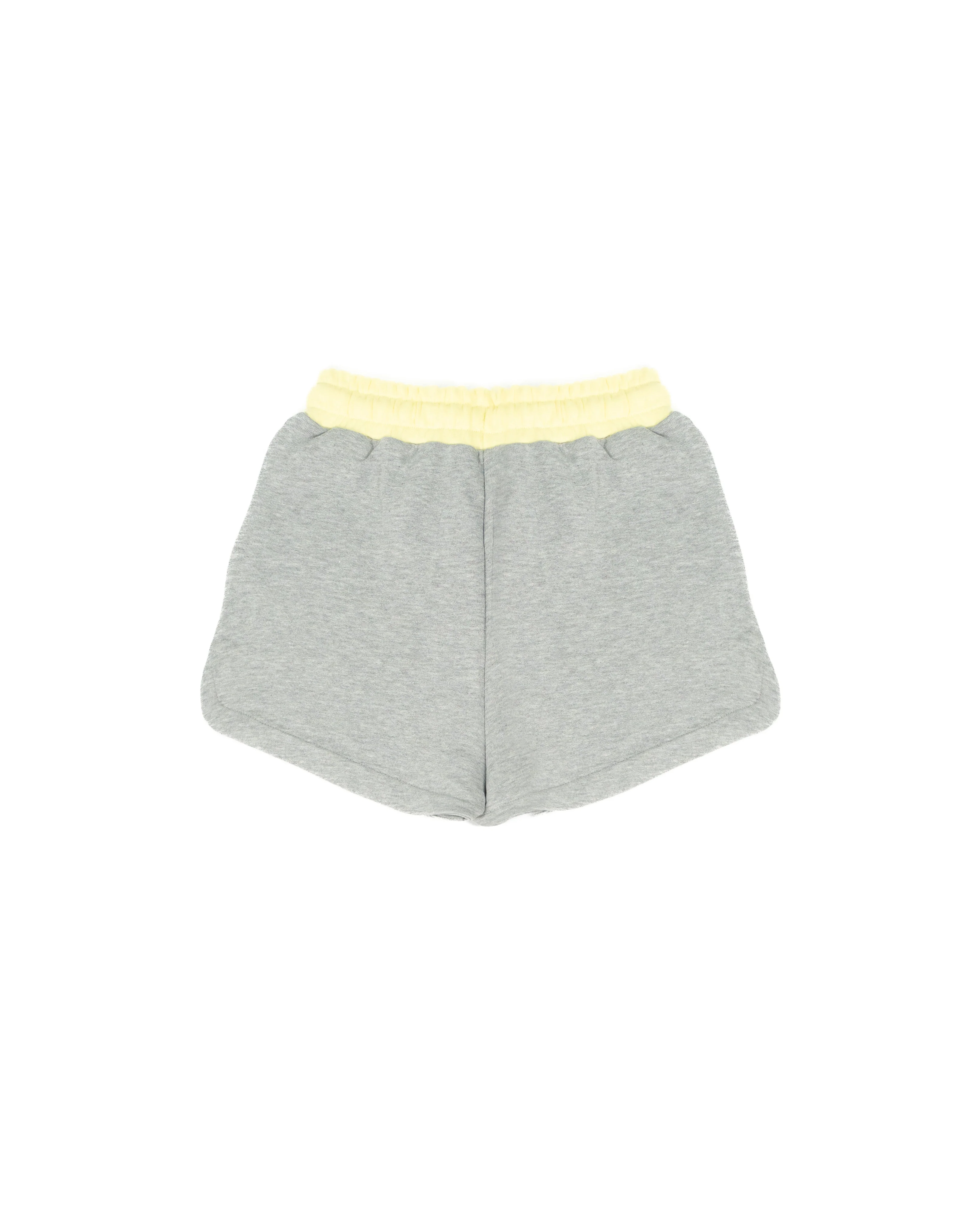 Msgm Kids Short in Felpa Grigio/Limone per Bambine