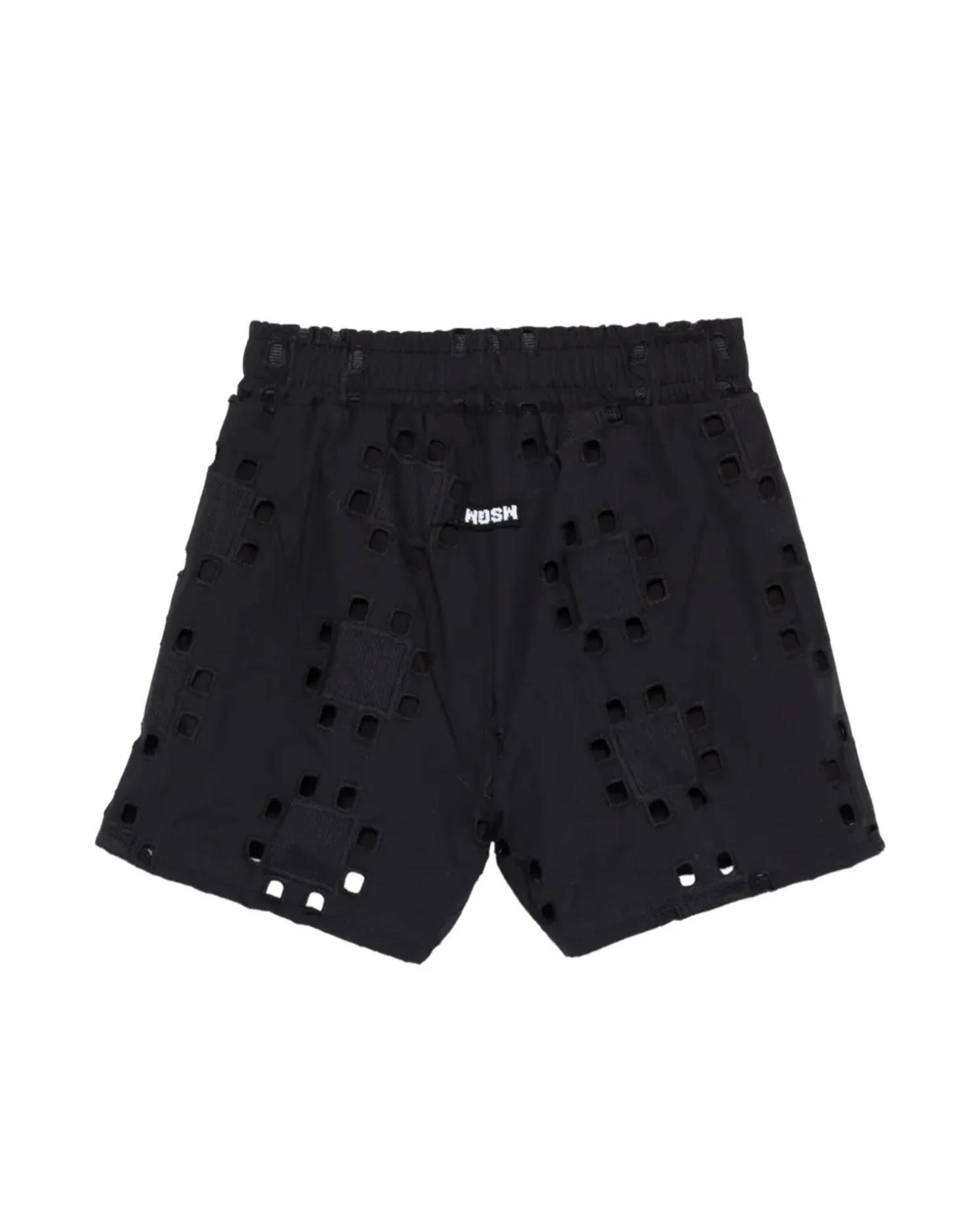 Msgm Kids Short Nero con Motivi Decorativi per Bambine