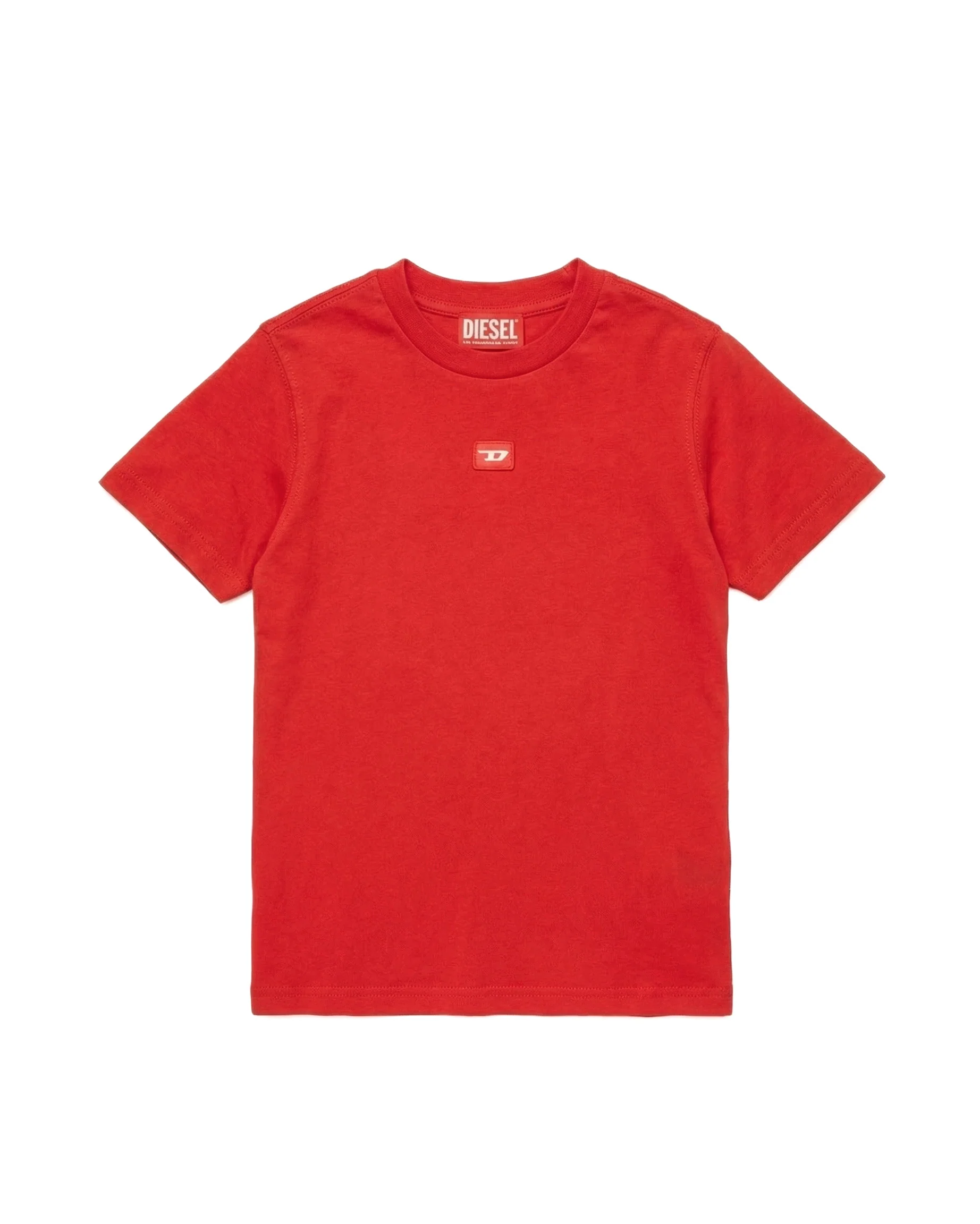 Diesel Kids T-shirt Rossa con Ricamo Logo Unisex Bambini