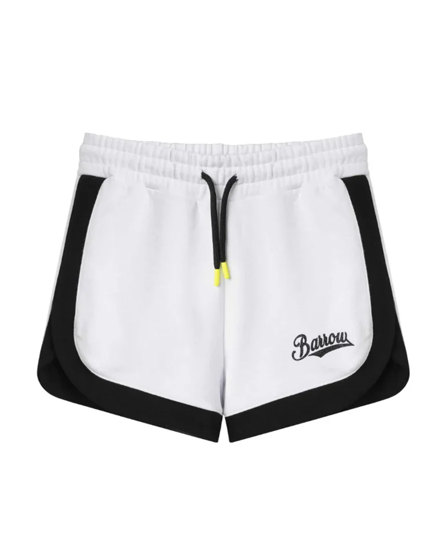 Barrow Kids Short Bianco e Nero con Logo per Bambine