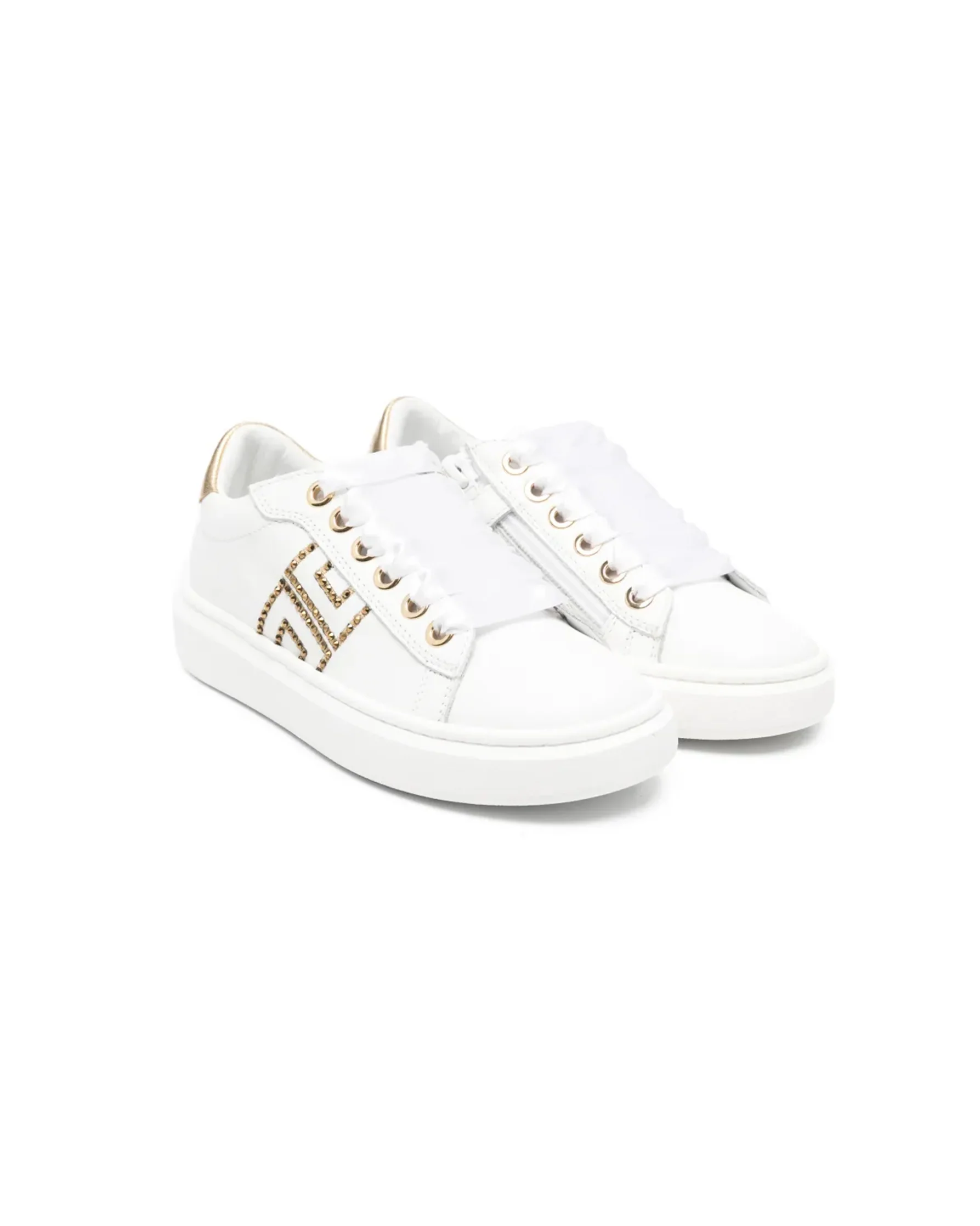 Elisabetta Franchi La Mia Bambina Sneakers Bassa Bianca/Oro per Bambine