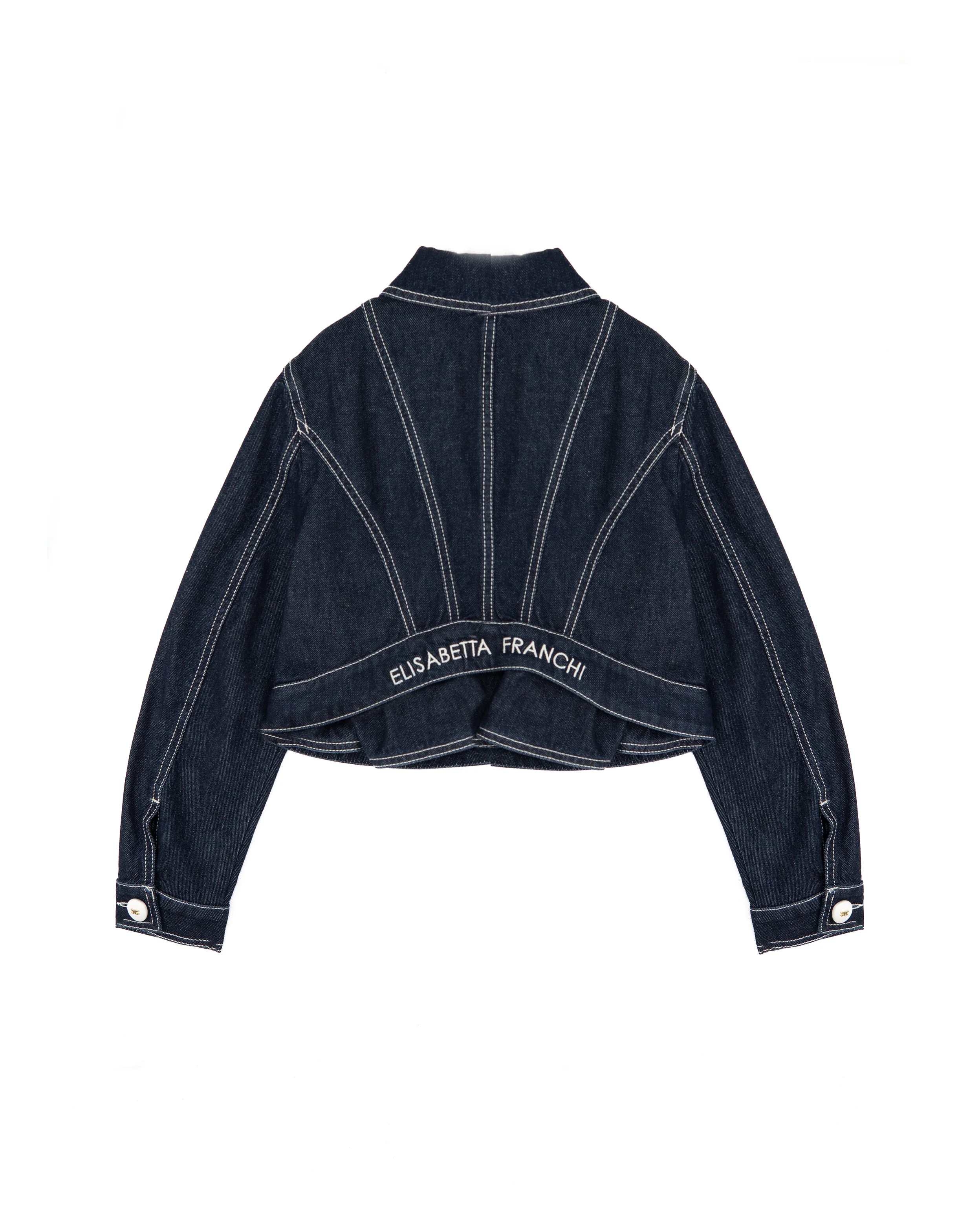 Elisabetta Franchi La Mia Bambina Giacca in Denim Scuro per Bambine
