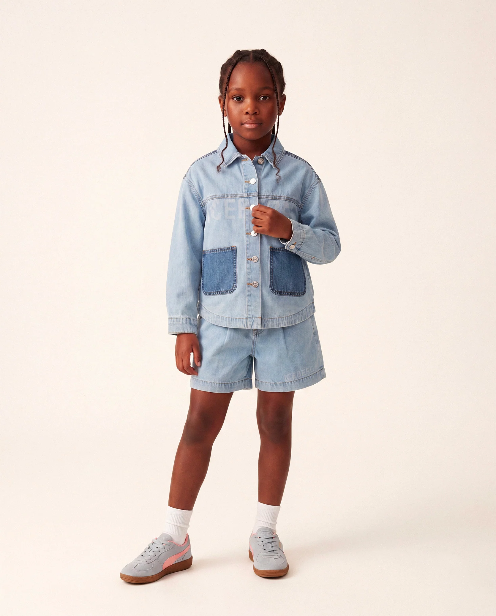 Iceberg Kids Short in Denim Light Blue per Bambine