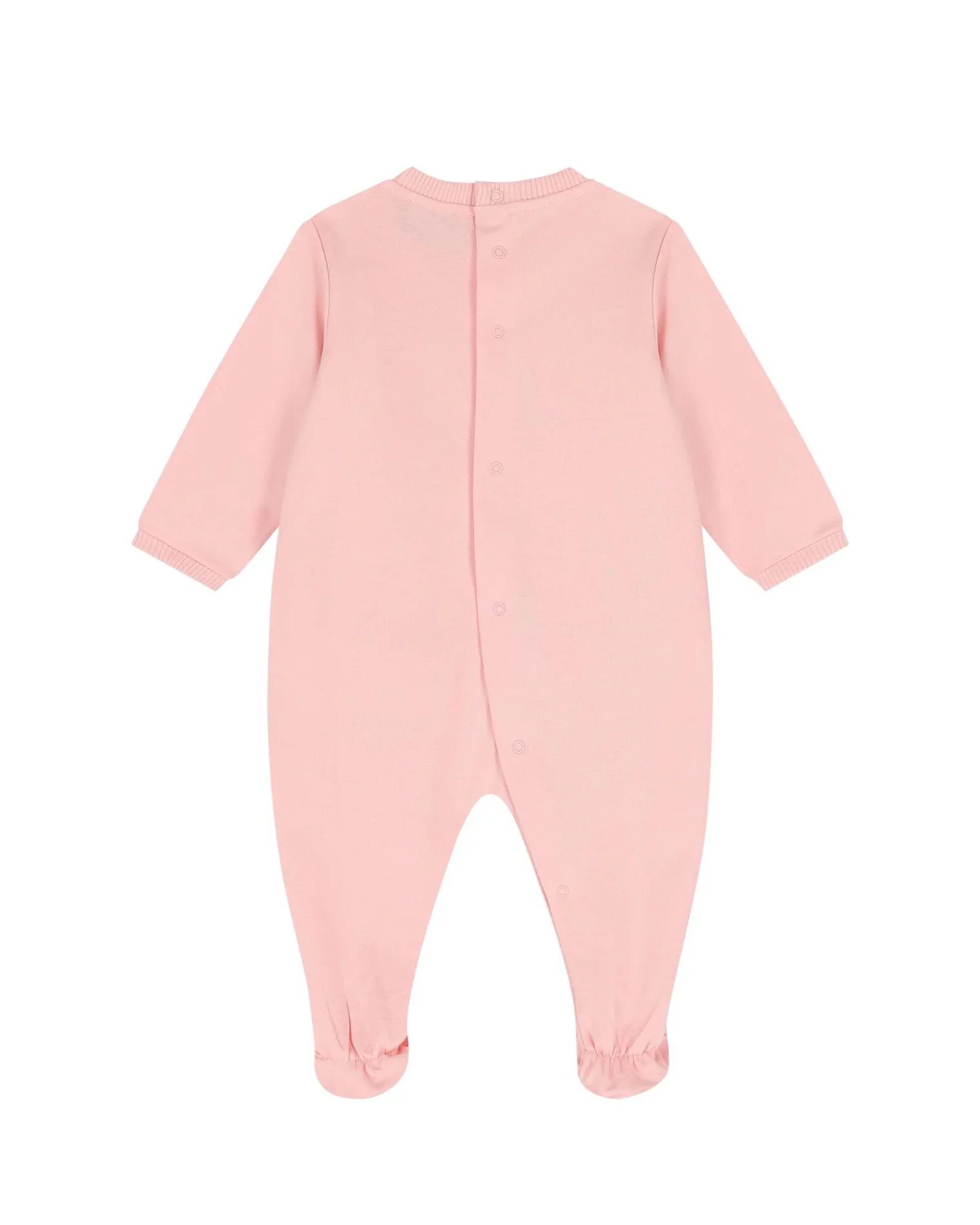 Moschino Kids Tutina Rosa con Stampa Logo Teddy Bear per Neonate