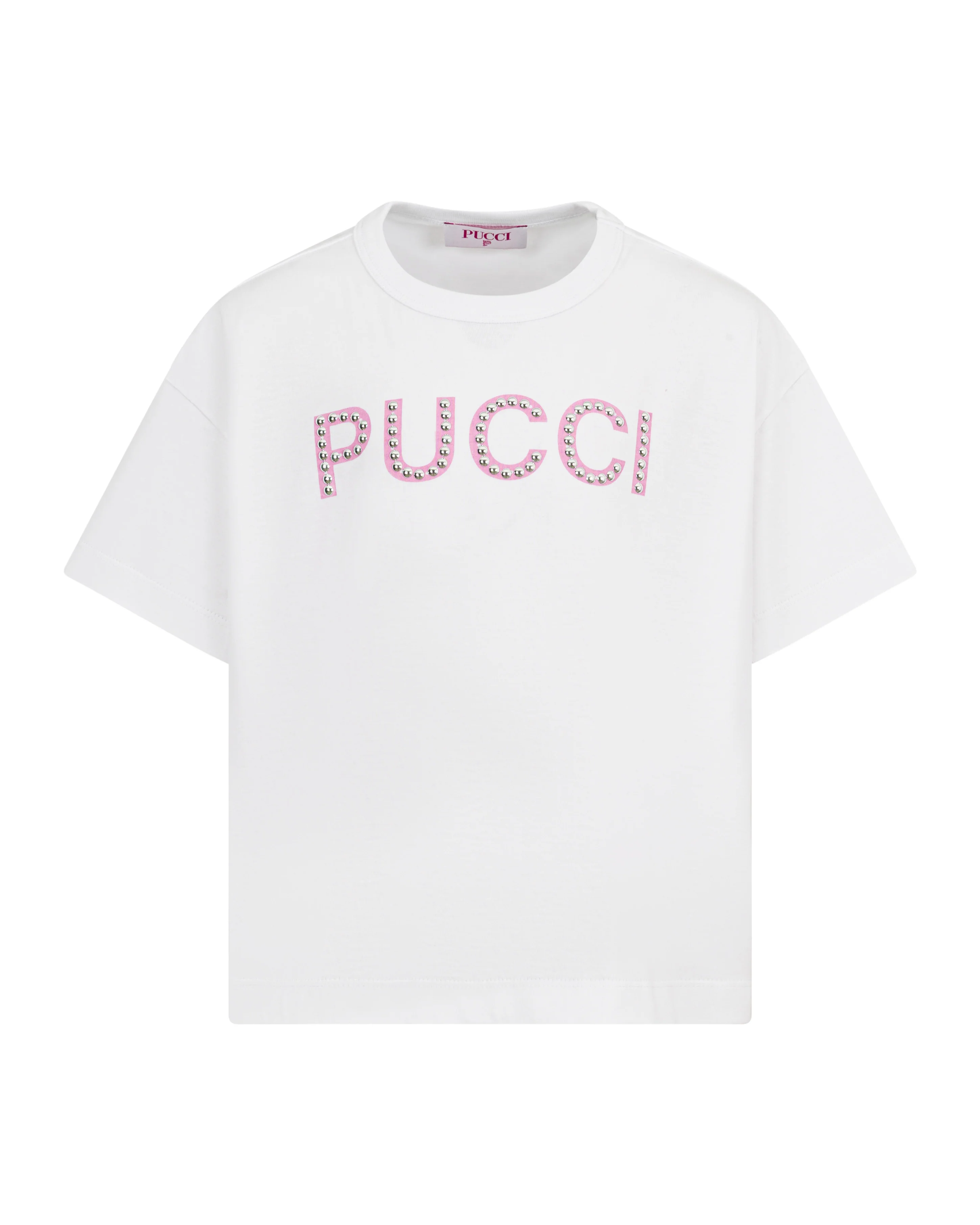 Emilio Pucci T-Shirt Bianco con Logo per Bambine