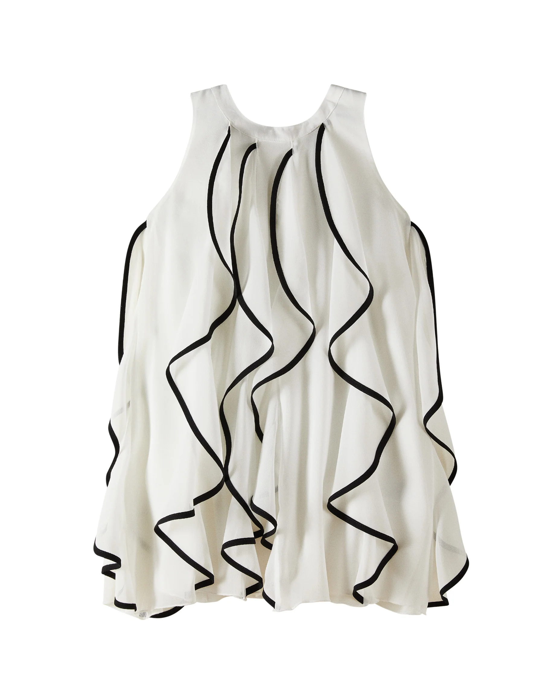 Patrizia Pepe Kids Abito Bianco/Nero con Rouches per Bambine