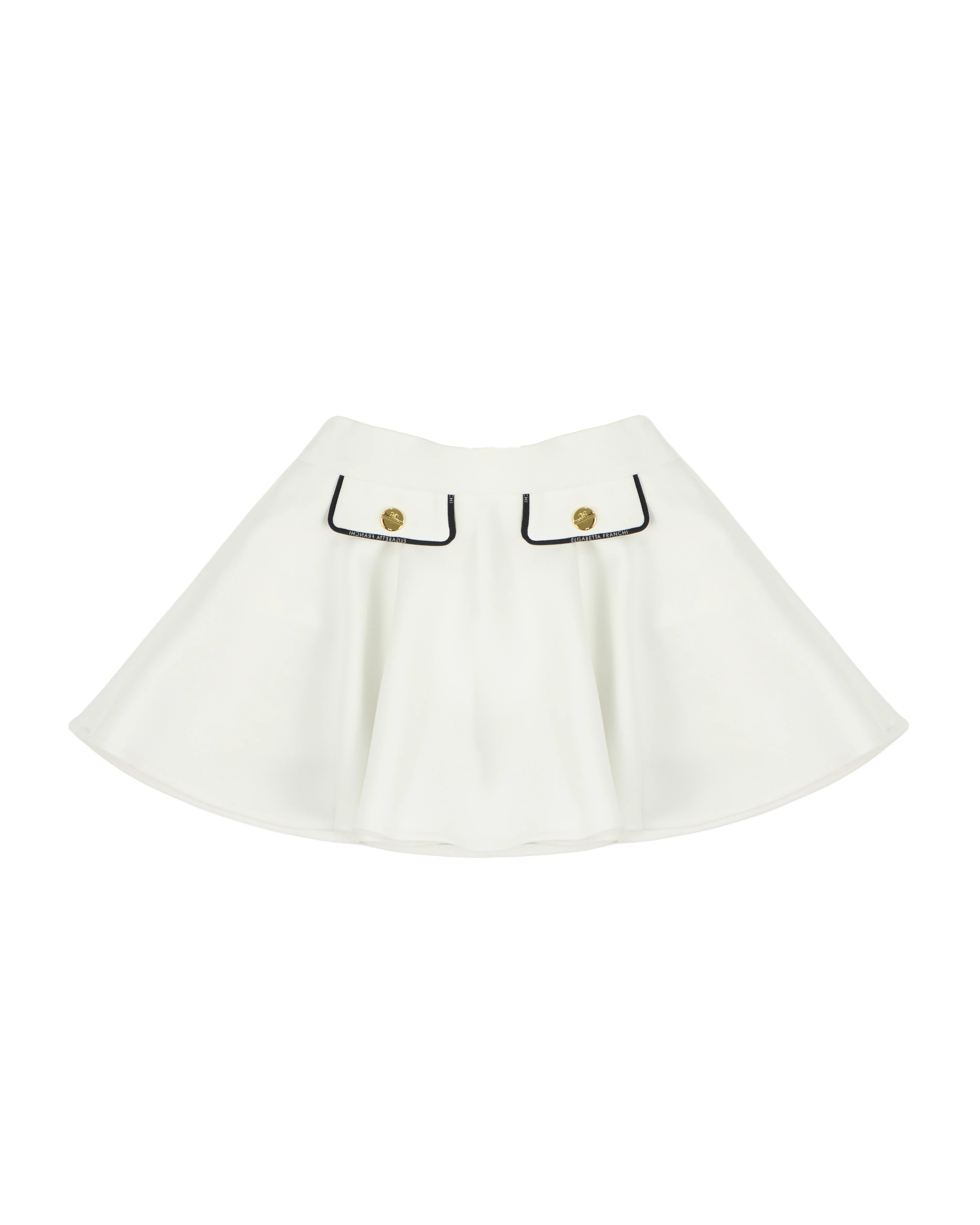 Elisabetta Franchi La Mia Bambina Gonna Avorio con Bottoni Oro per Neonate