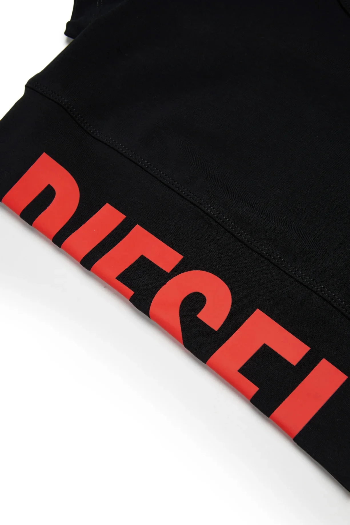 Diesel Kids T-shirt Nera con Stampa Logo a Contrasto per Bambine