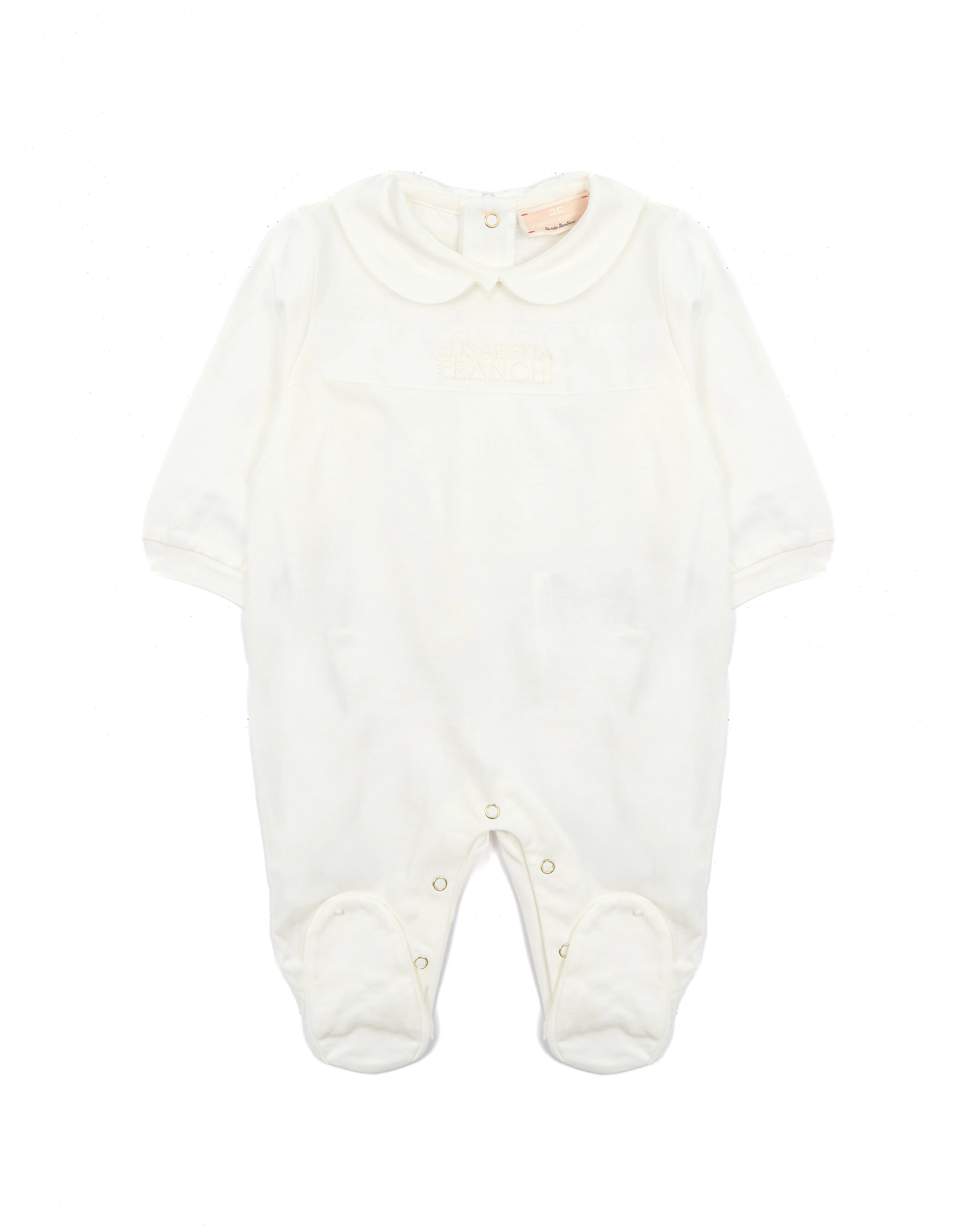 Elisabetta Franchi La Mia Bambina Tutina Avorio con Logo 