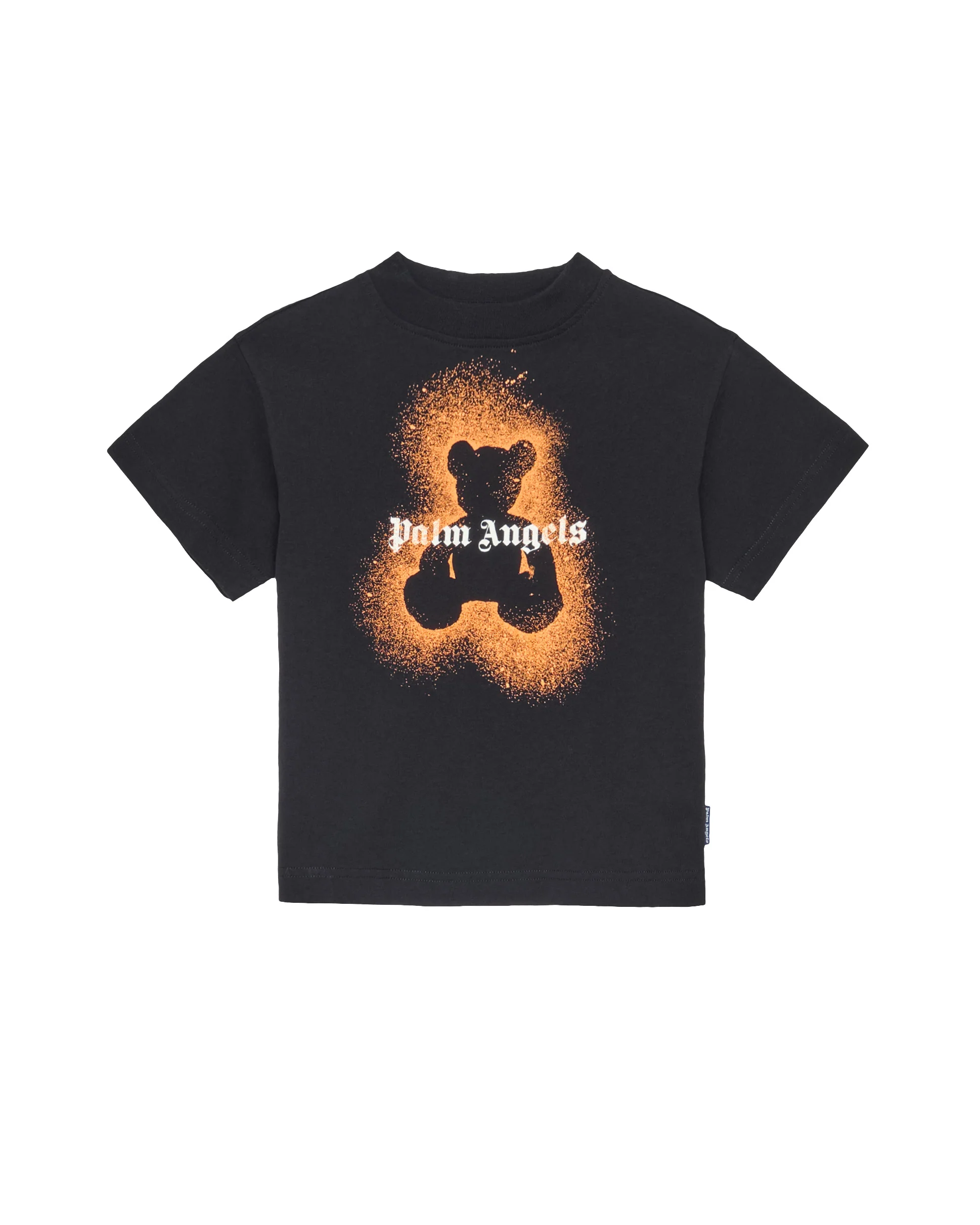 Palm Angels Kids T-Shirt Nero con Stampa Orsetto per Bambini