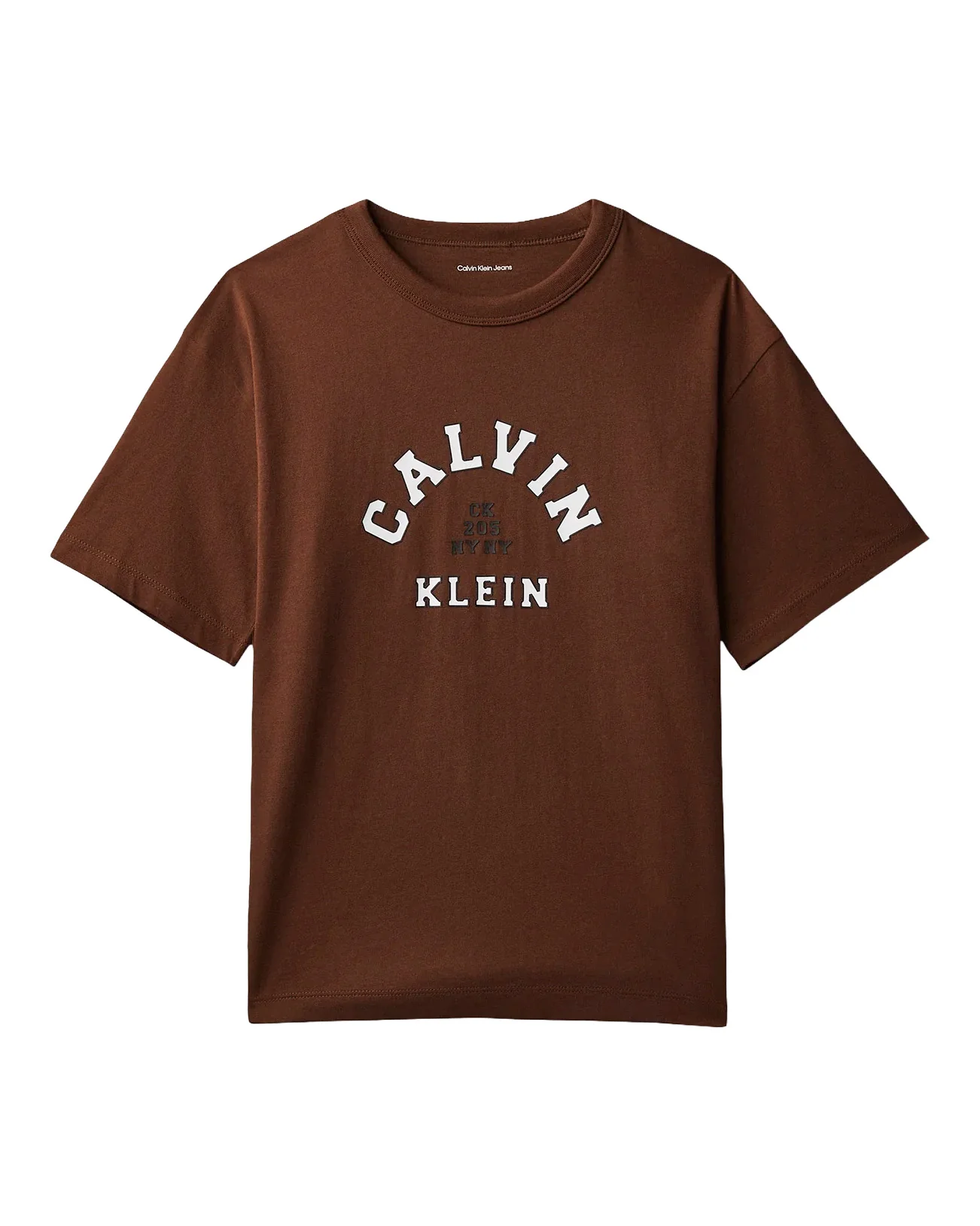Calvin Klein Kids T-Shirt Marrone con Stampa Logo per Bambini