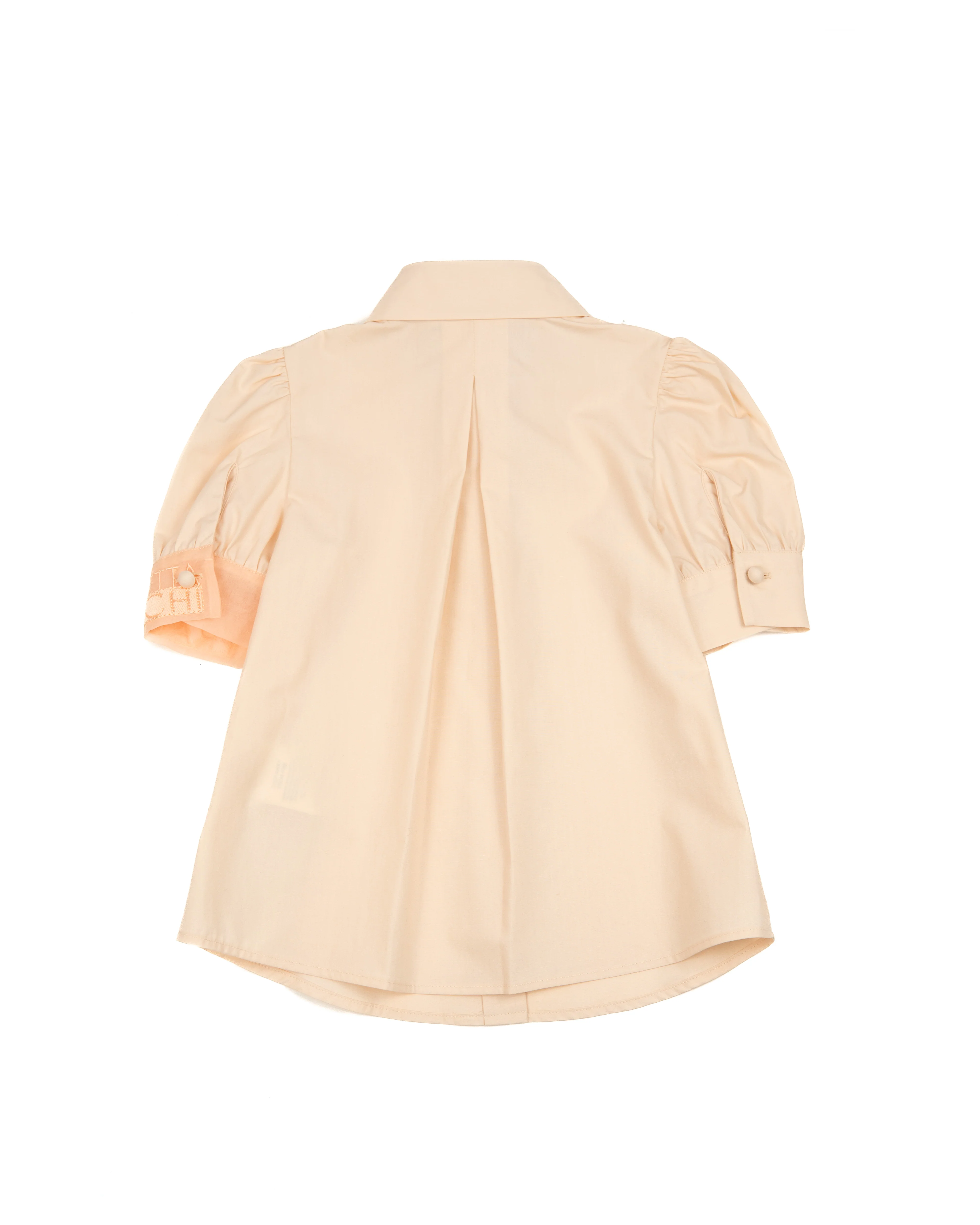 Elisabetta Franchi La Mia Bambina Camicia Rosa con Dettaglio Ricamo Logo per Bambine