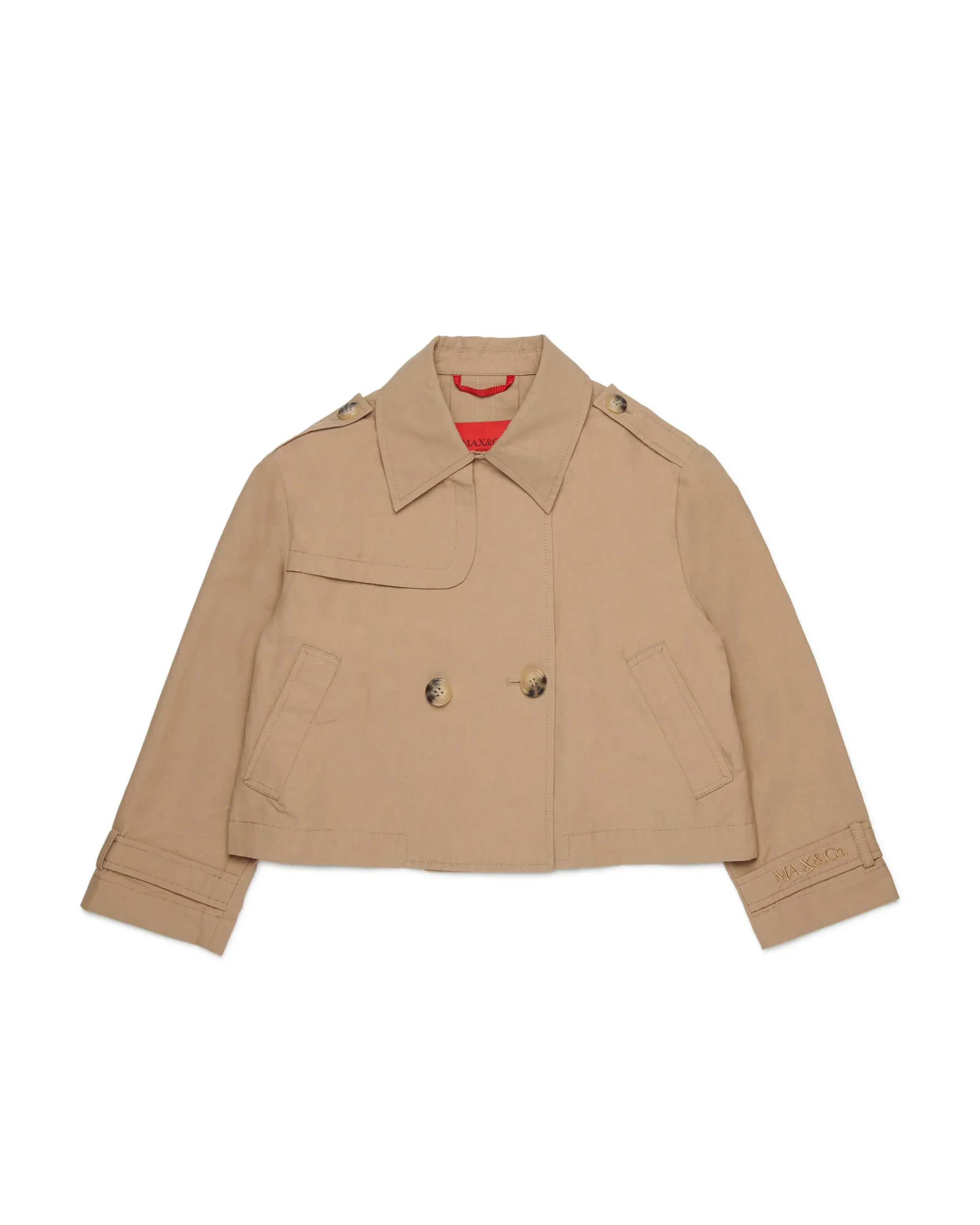 Max & Co Giacca in Denim Beige Cropped per Bambine