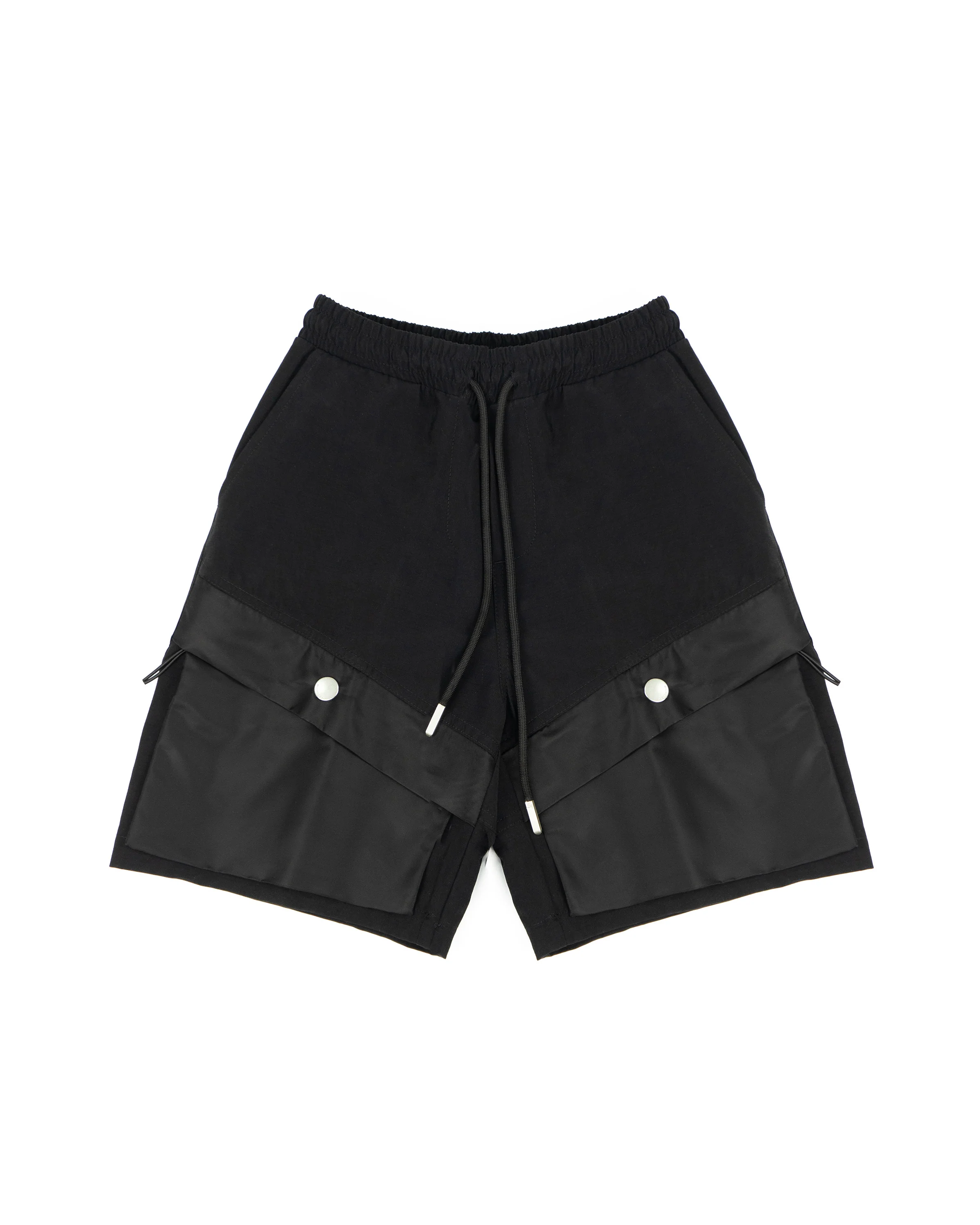Yes London Kids Bermuda Nero con Laccio e Tasconi Applicazione Logo sul retro Tasca per Bambini