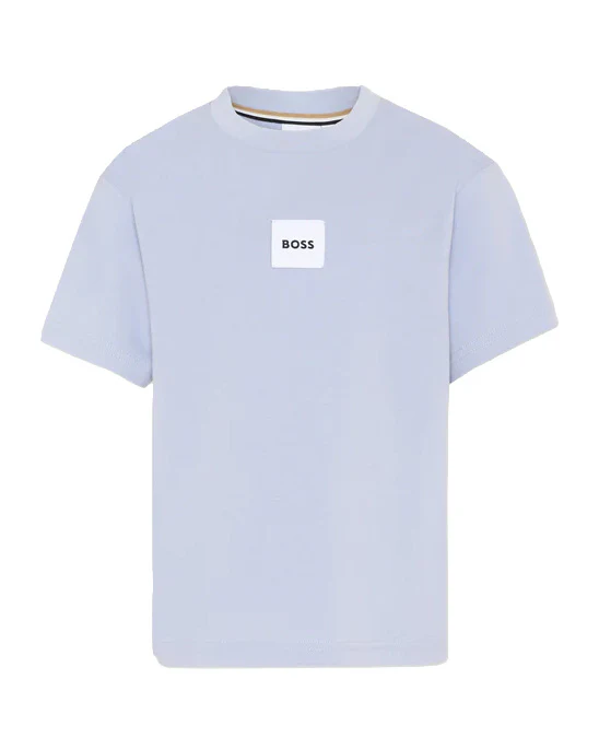 Hugo Boss Kids T-Shirt Grigio Polvere con Logo per Bambini
