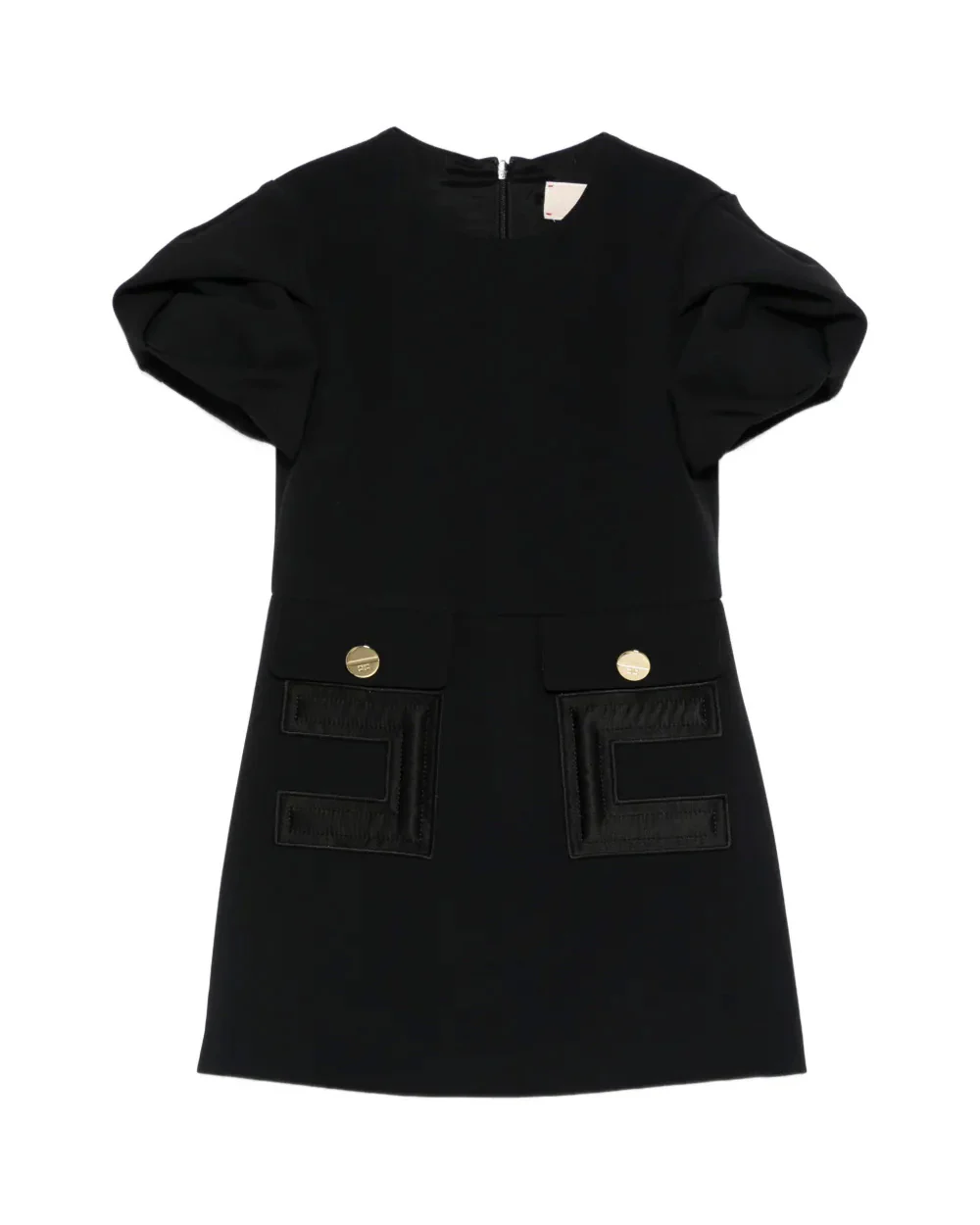 Elisabetta Franchi La Mia Bambina Abito Nero Monocolore con Logo per Bambine