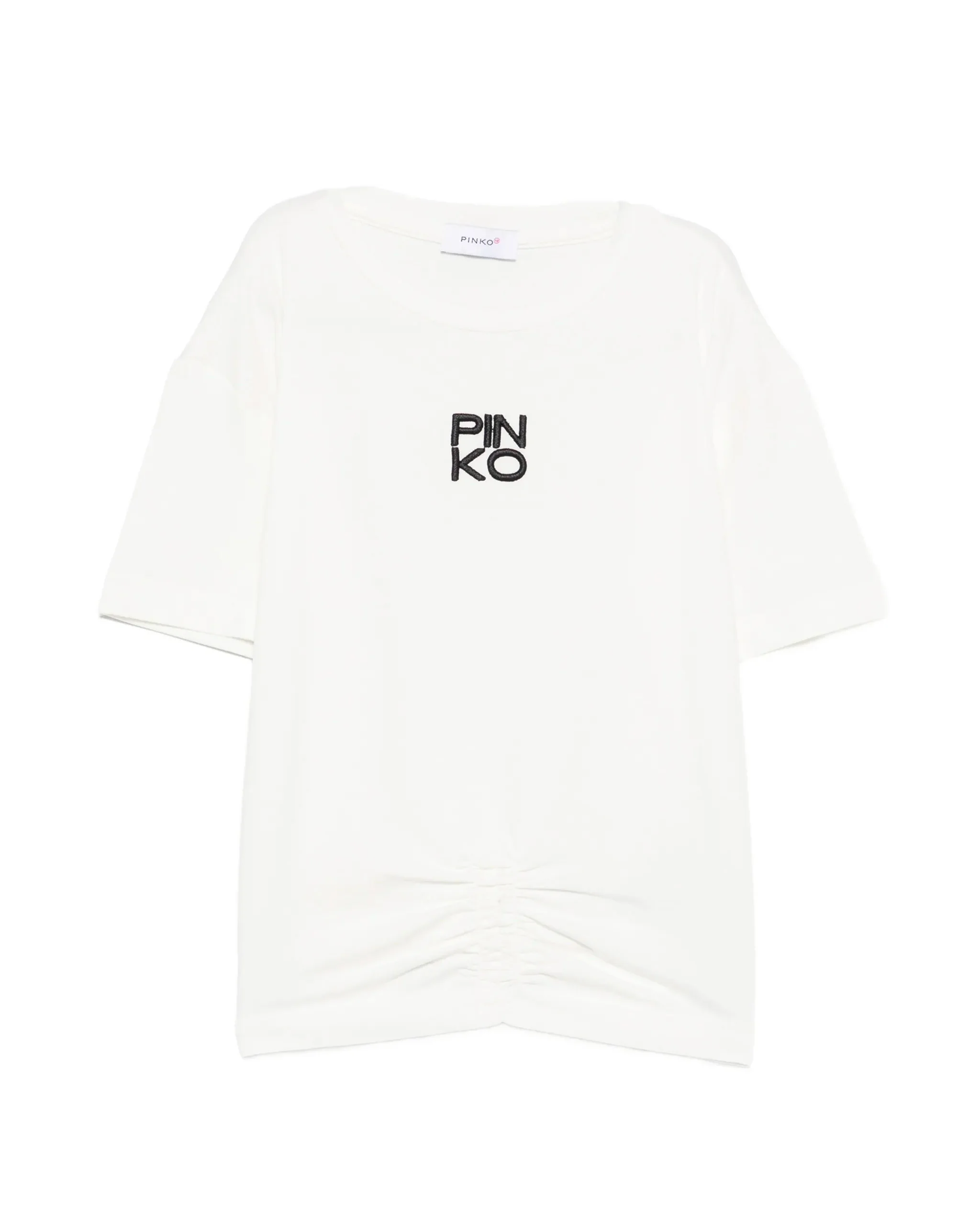 Pinko Kids T-Shirt Pristine con Arricciatura e Logo per Bambine
