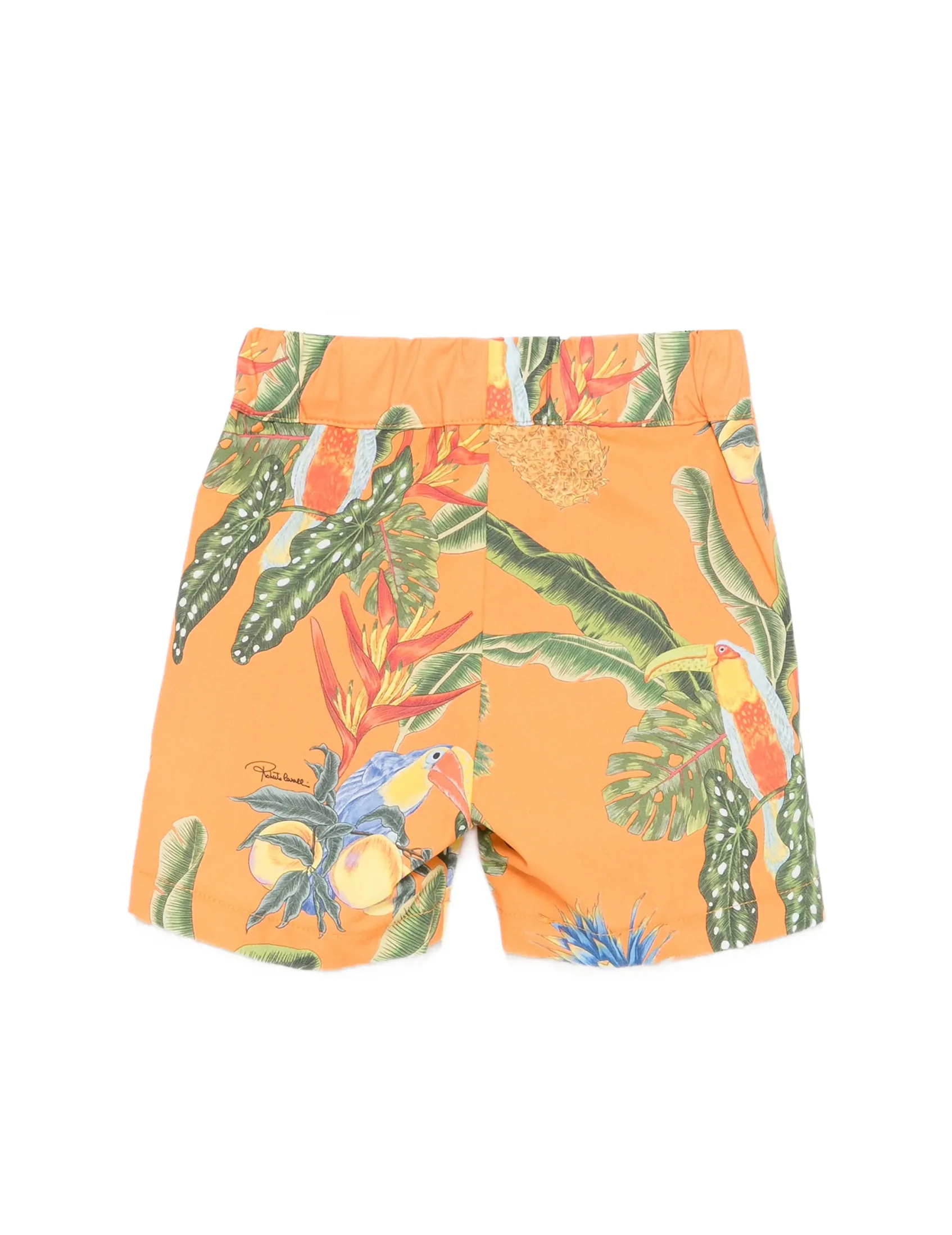 Roberto Cavalli Kids Bermuda a Fantasia Arancio per Neonati