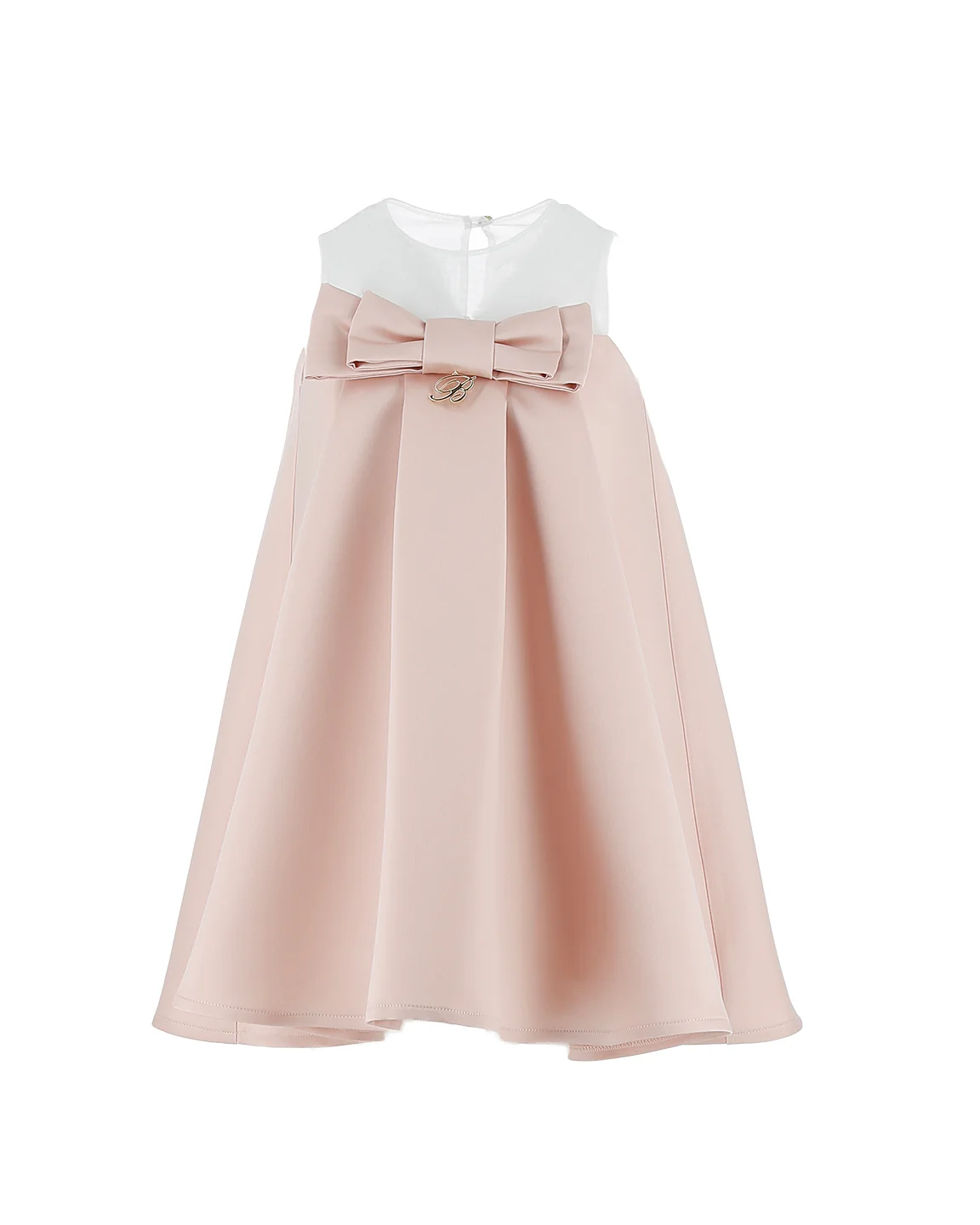 Blumarine Kids Abito con Maxi Fiocco Rosa per Bambine