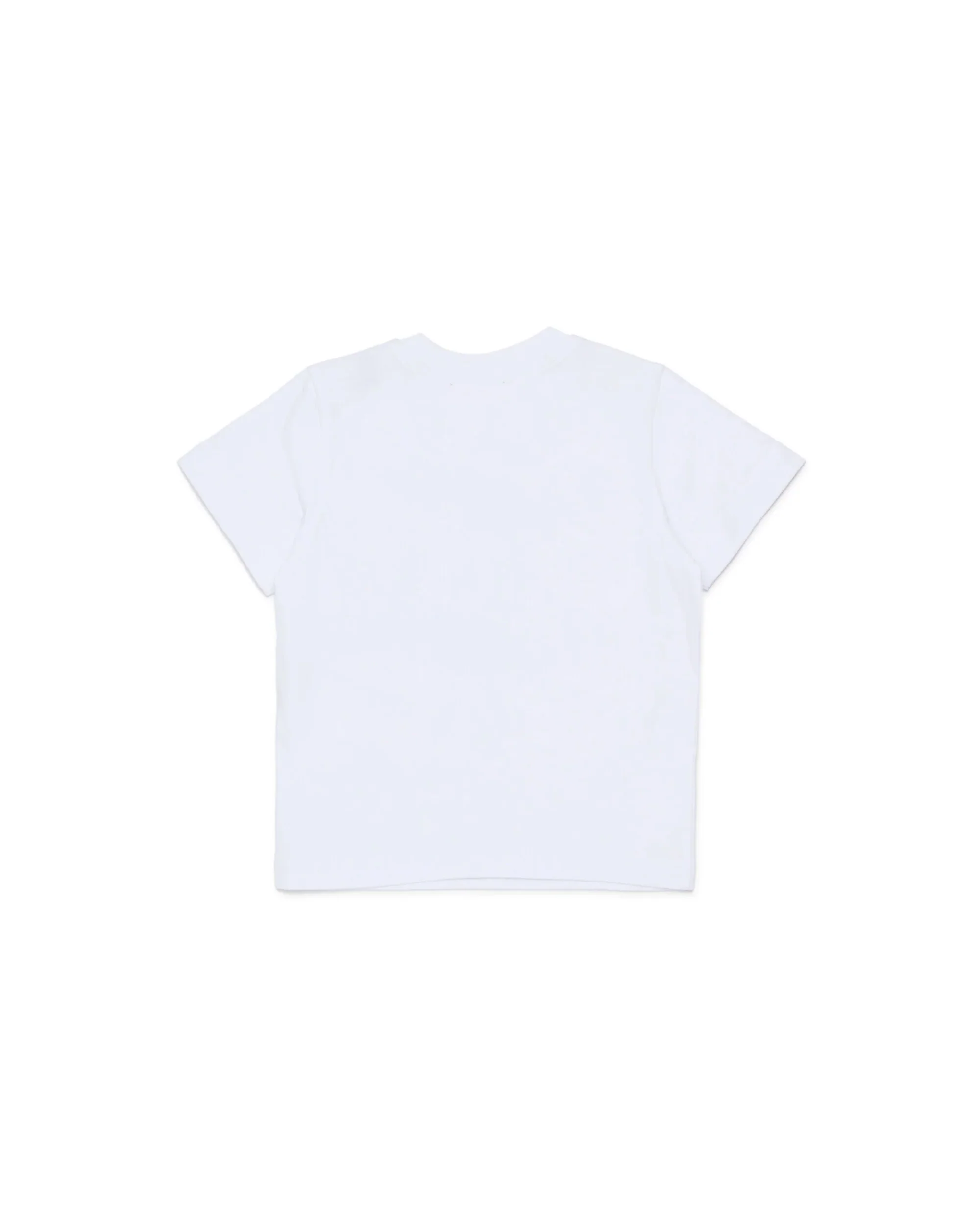 Diesel Kids T-shirt Bianca con Logo Oval a Contrato Unisex per Neonati
