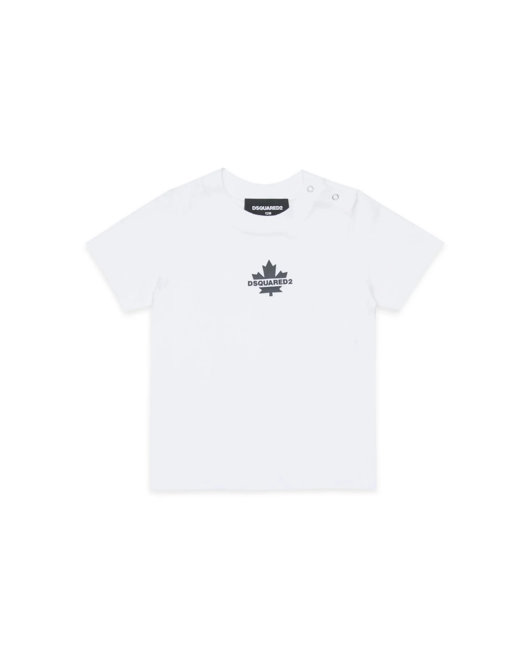 Dsquared Kids T-shirt con Stampa Logo Apertura Spalla con Bottoni con Neonati