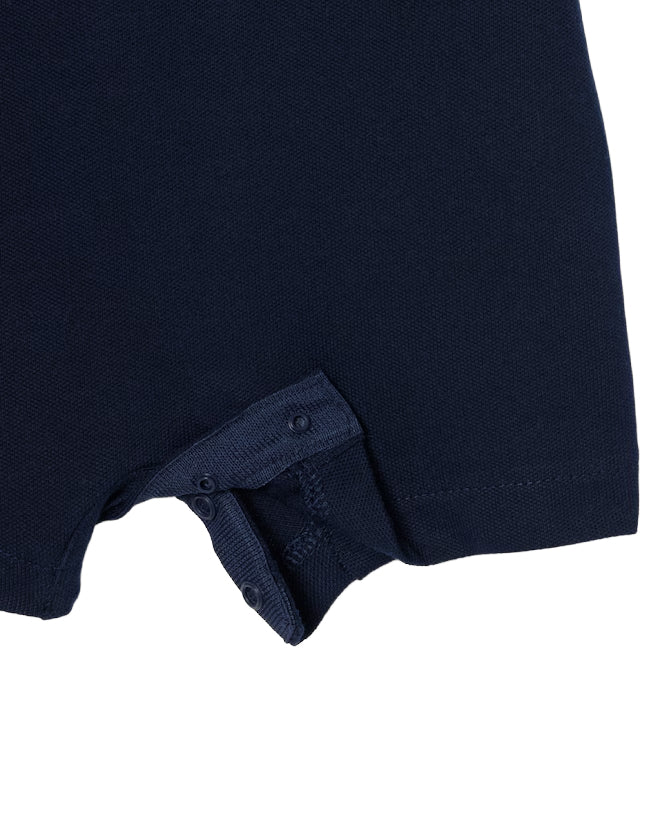 Lacoste Kids Pagliacetto a Polo Blu con Logo Ricamato per Neonati