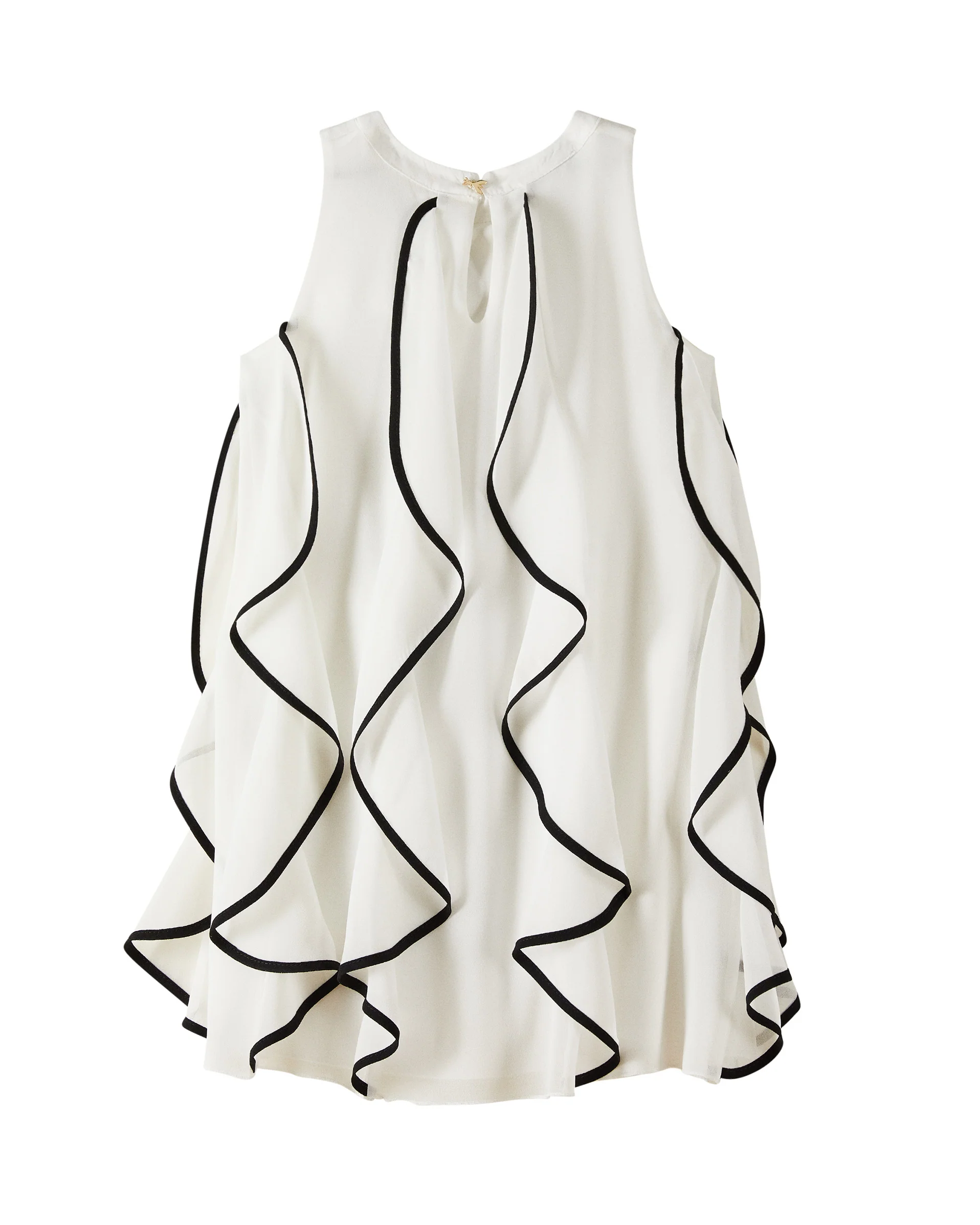 Patrizia Pepe Kids Abito Bianco/Nero con Rouches per Bambine