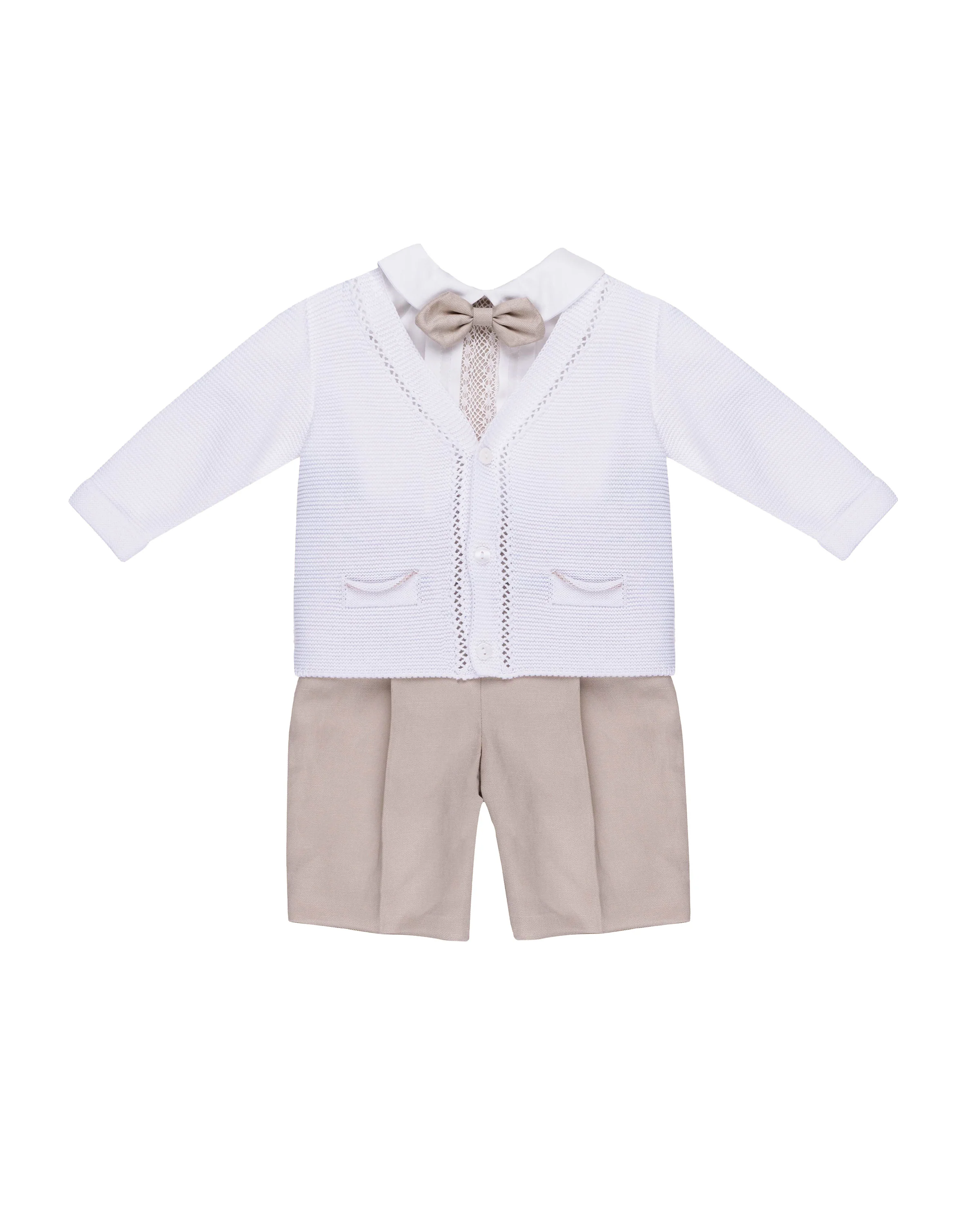 Completo 4pz Marlù Bianco/Salvia Classico per Neonati