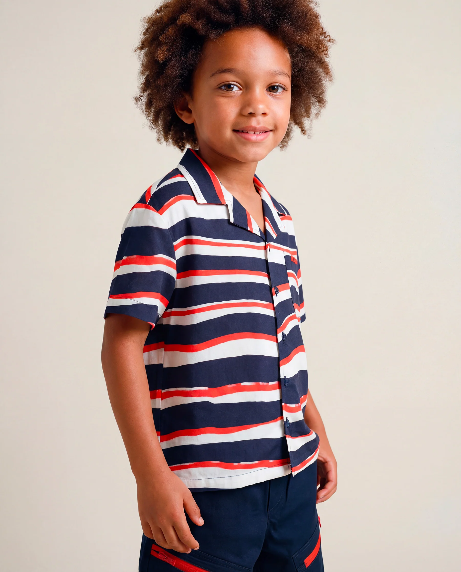 Msgm Kids Camicia Blu a Fantasia per Bambini