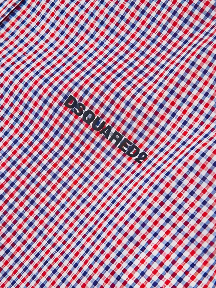 Dsquared2 Kids Camicia a Quadri con Stampa Logo per Bambini