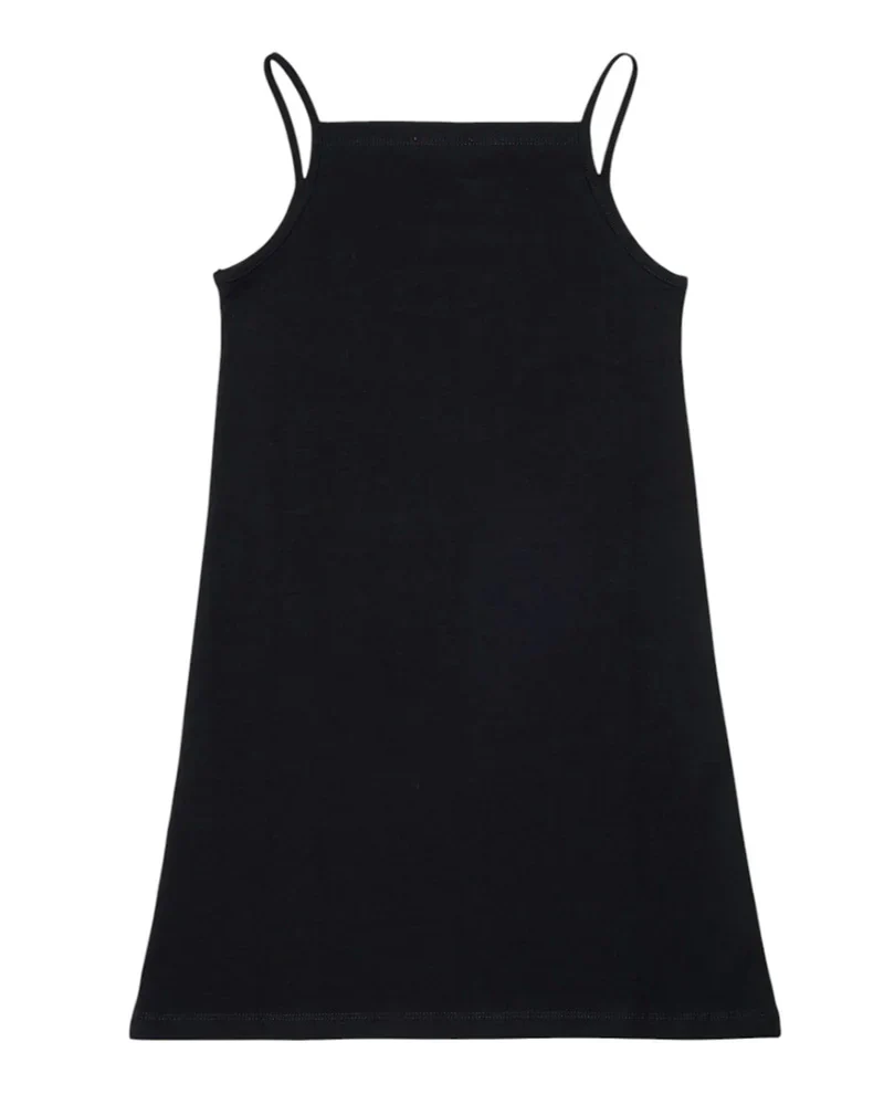 Diesel Kids Abito Nero con Logo Oval-D per Bambine