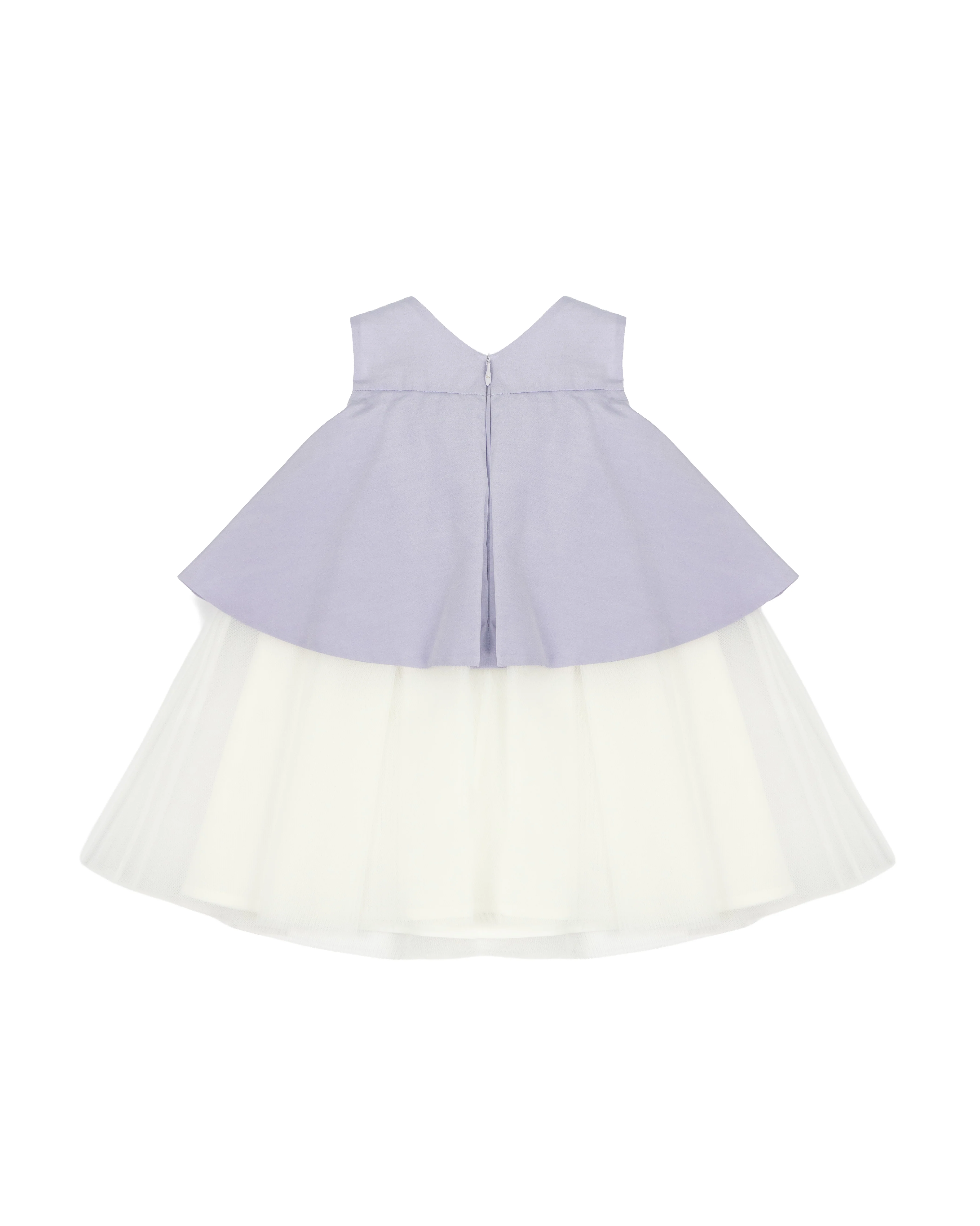 Elisabetta Franchi La Mia Bambina Abito con Fiocco Lilla/Avorio per Neonate