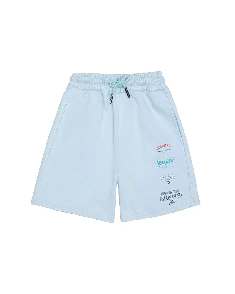 Iceberg Kids Bermuda Cielo con Logo per Neonati