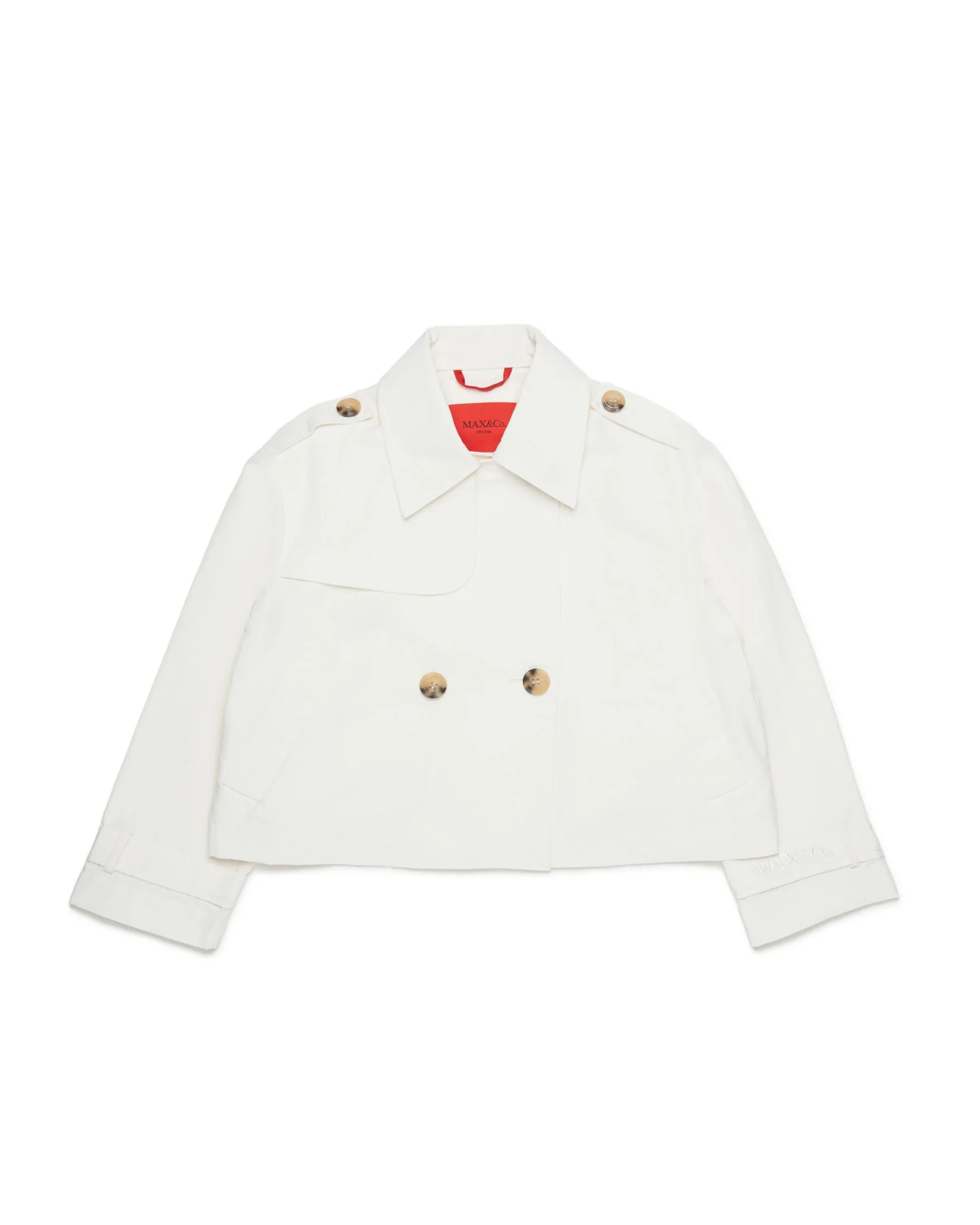 Max & Co Giacca in Denim Bianca Cropped per Bambine