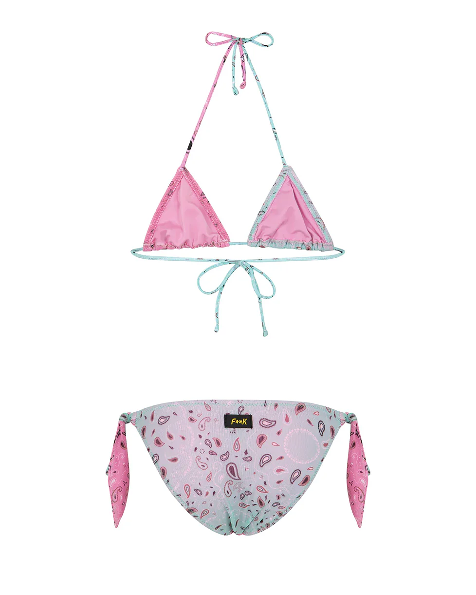 F**K Kids Costume Due Pezzi Fantasia Bandana Multicolor per Bambine