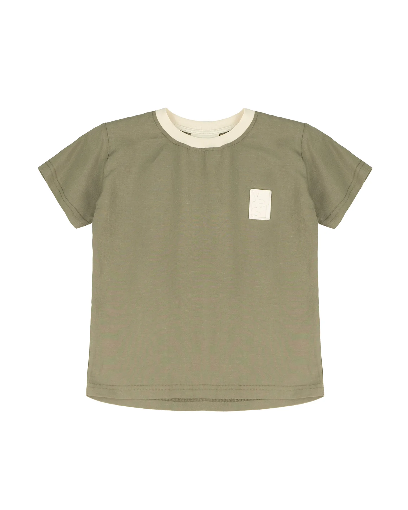 Yes London T-Shirt Verde Militare con Logo per Bambini