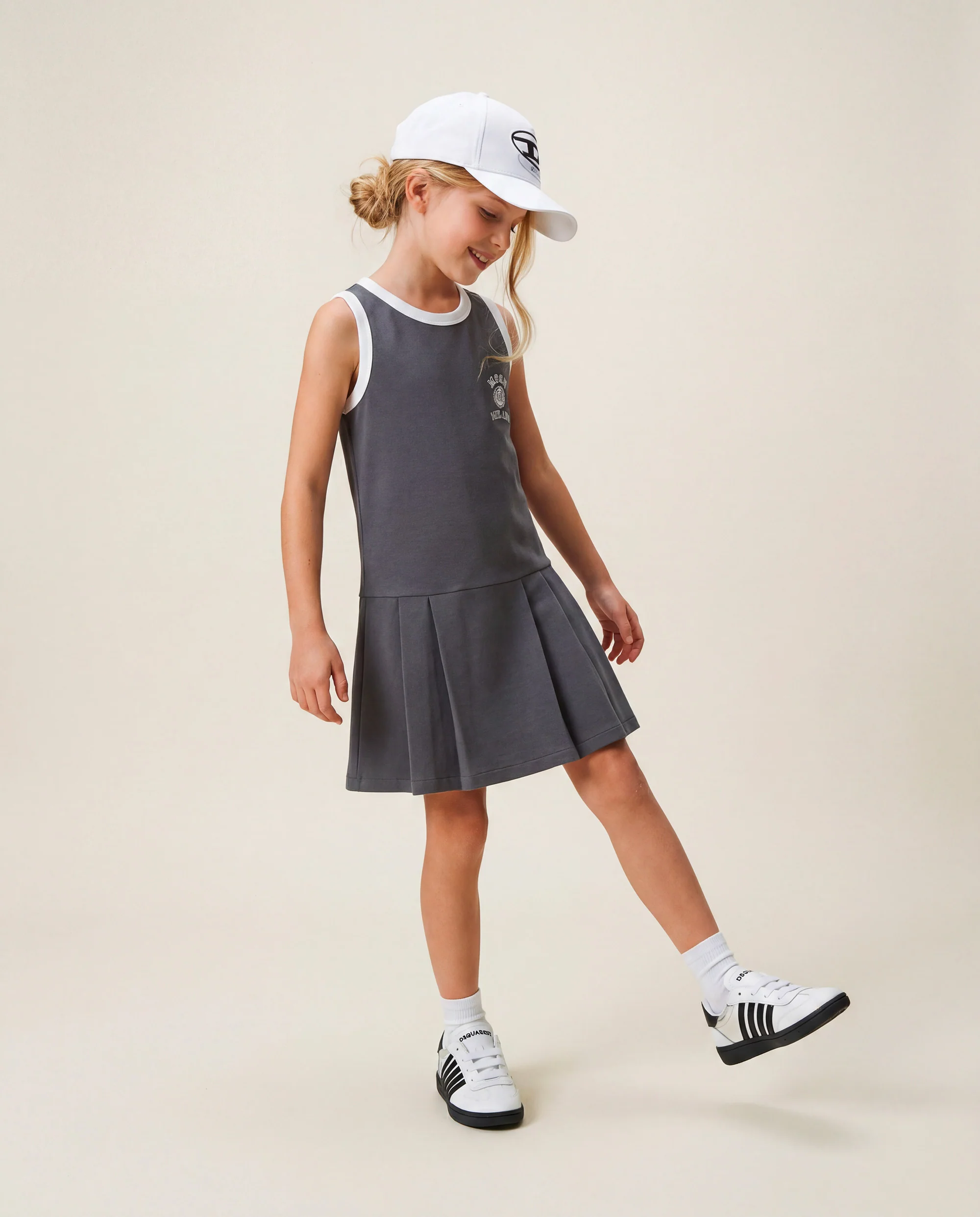 Msgm Kids Abito Giromanica Mood College per Bambine