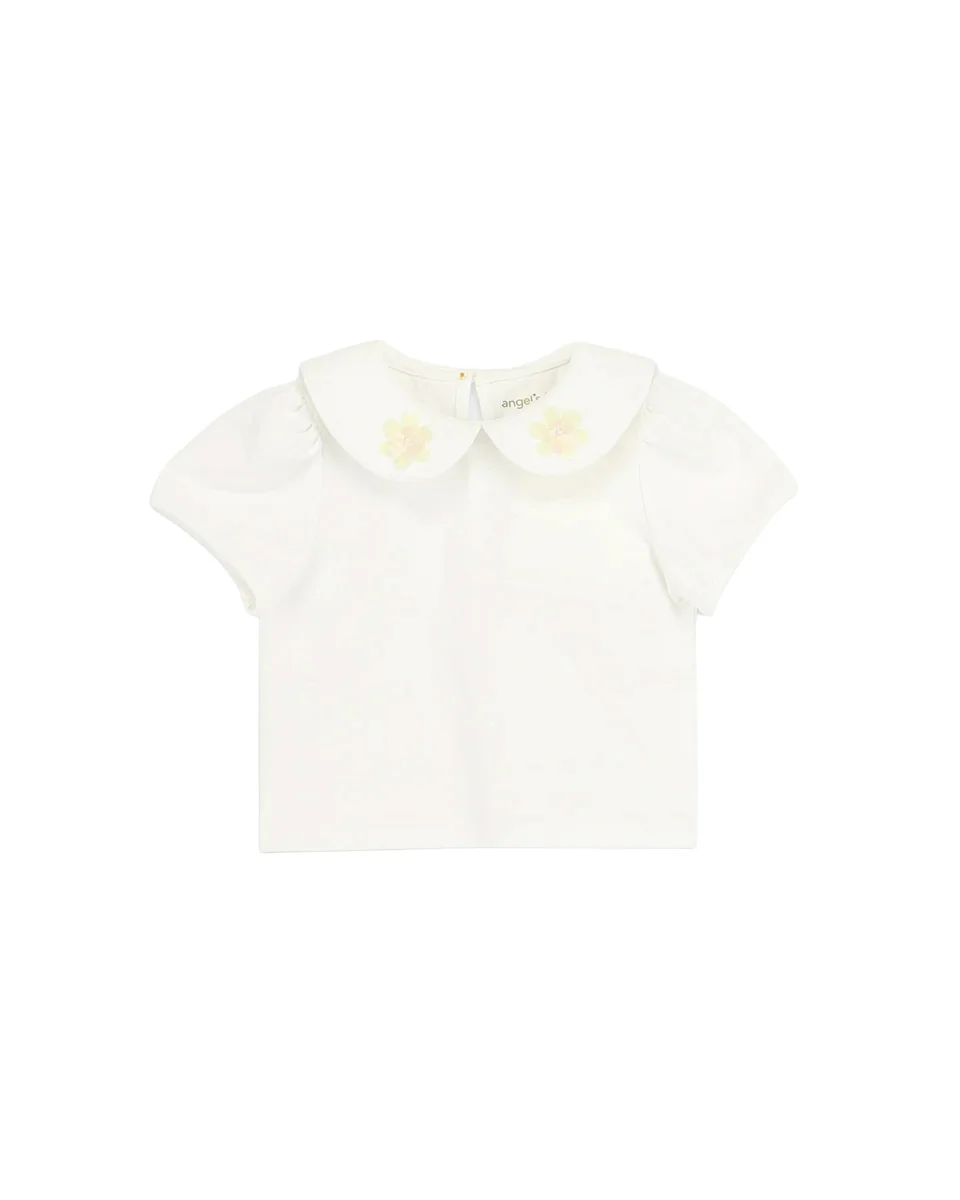Angel's Face Kids Cassie Top Panna con Ricamo per Neonate
