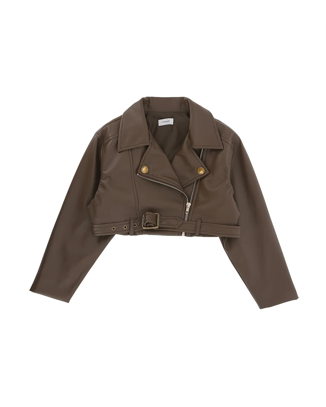 Pinko Kids Giacca in Eco-Pelle con Zip per Bambine