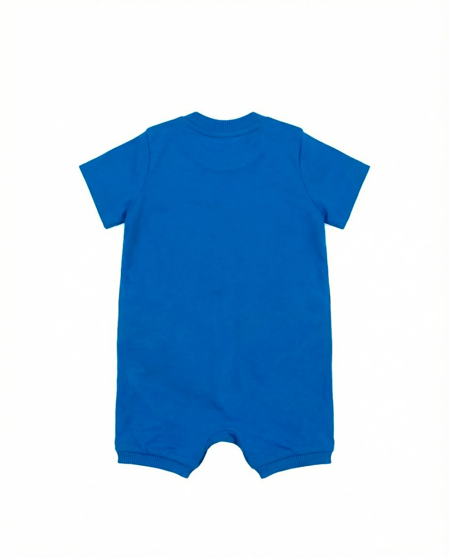 Moschino Kids Pagliaccetto Blu con Bottoni Apertura Spalla e Stampa logo Teddy per Neonati