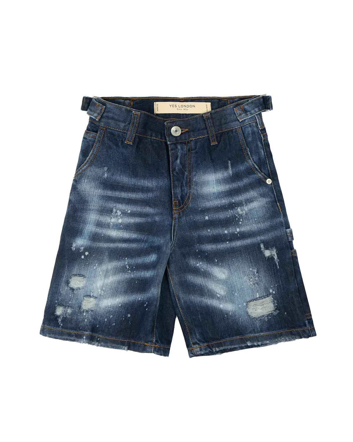 Yes London Kids Bermuda in Denim Effetto Sfumato per Bambini