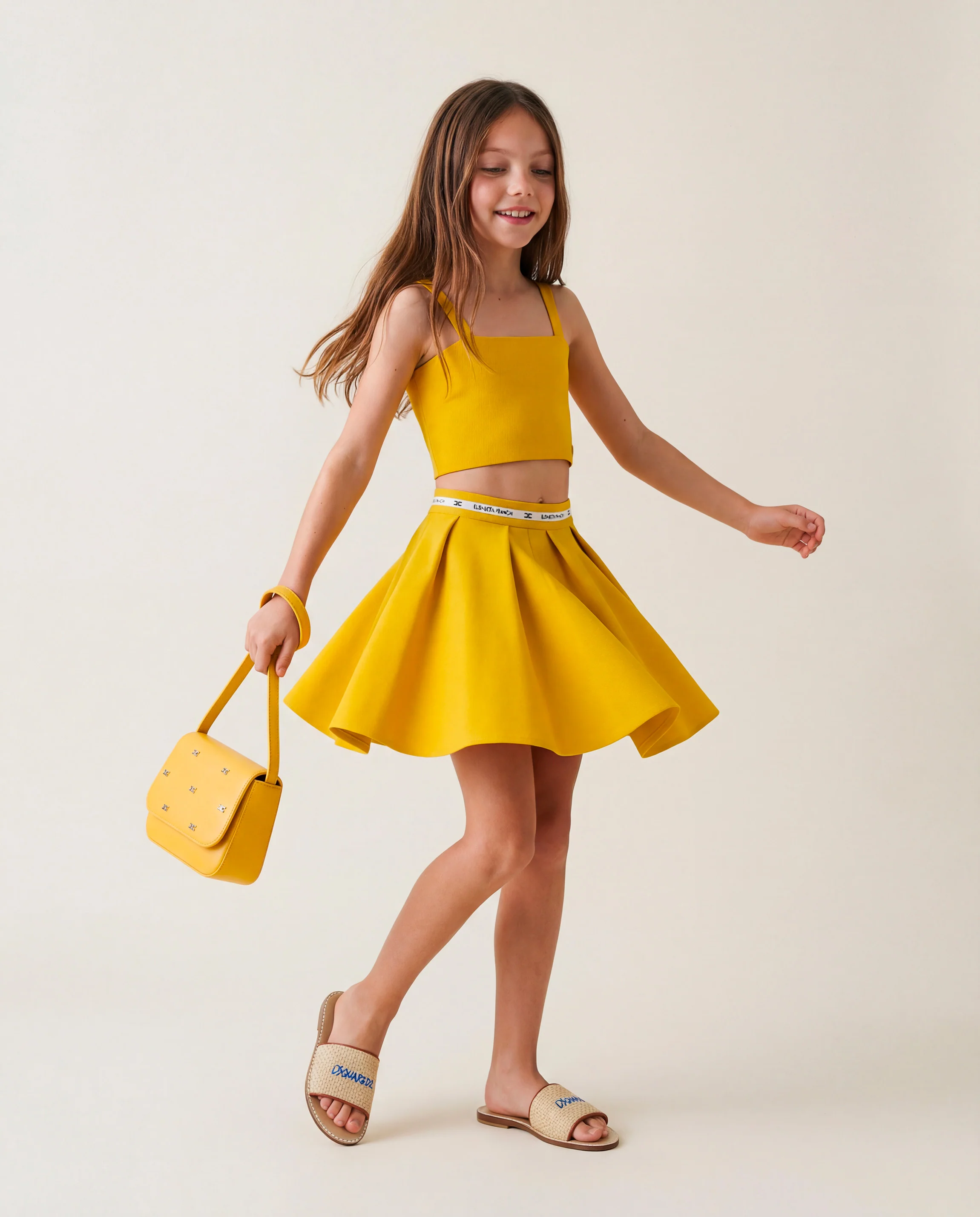 Elisabetta Franchi La Mia Bambina Borsetta a Tracolla Sun con Applizazioni Mini Loghi per Bambine