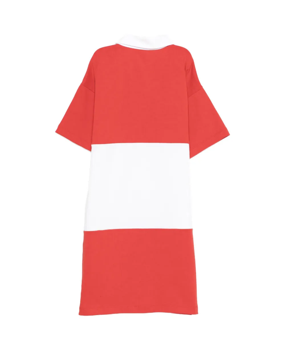 Moschino Kids Abito Rosso e Bianco con Logo per Bambine