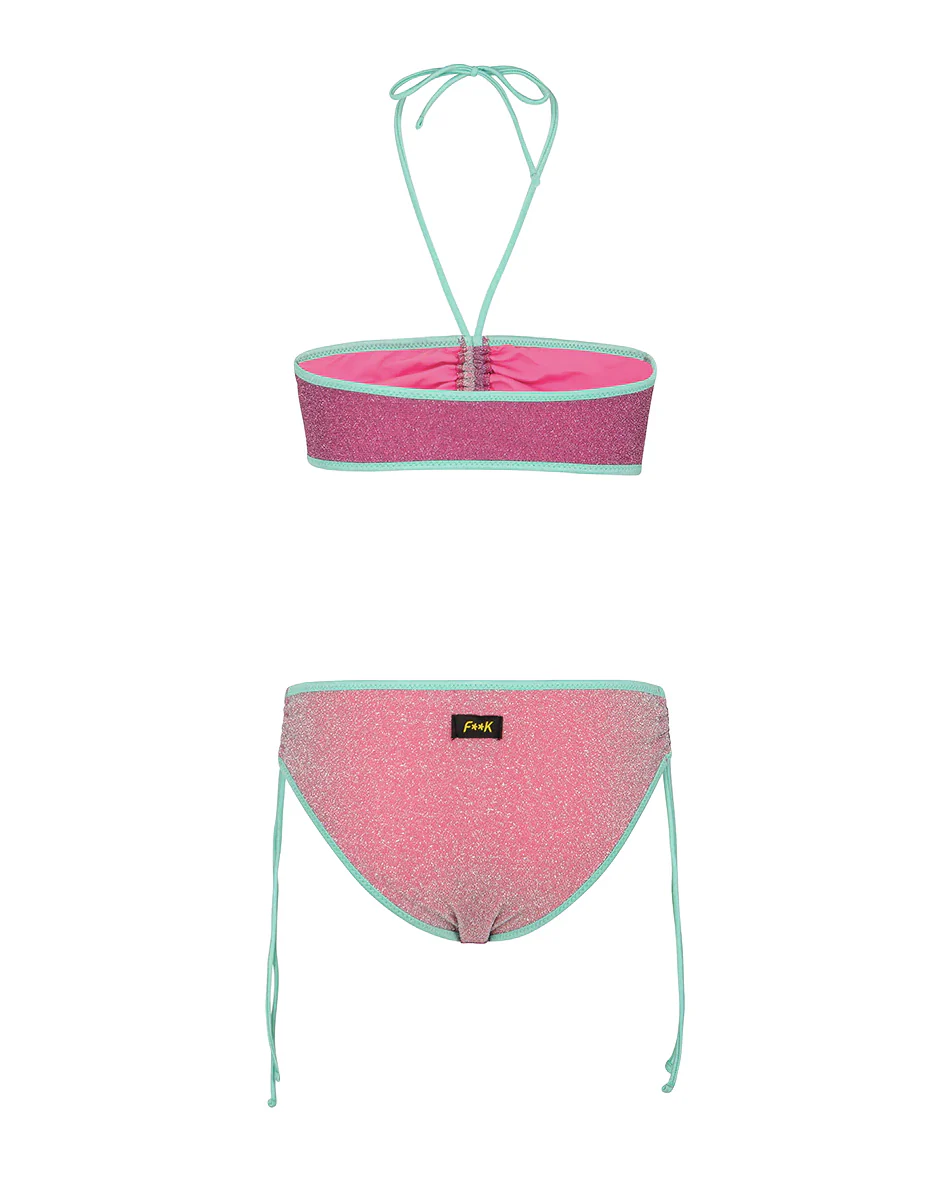 F**K Kids Costume Due Pezzi Viola e Rosa per Bambine