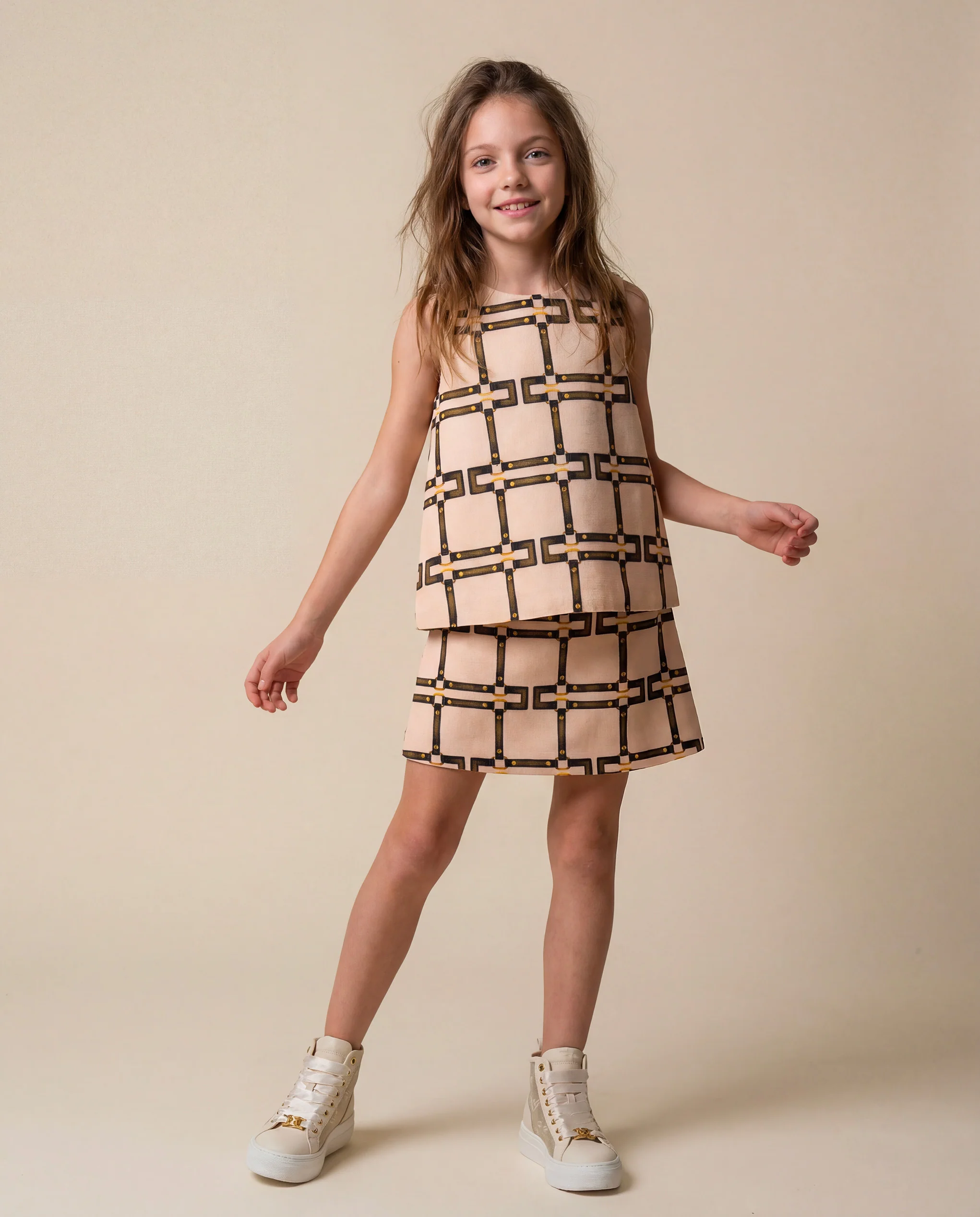 Elisabetta Franchi La Mia Bambina Gonna Rosa con Motivo Logo per Bambine